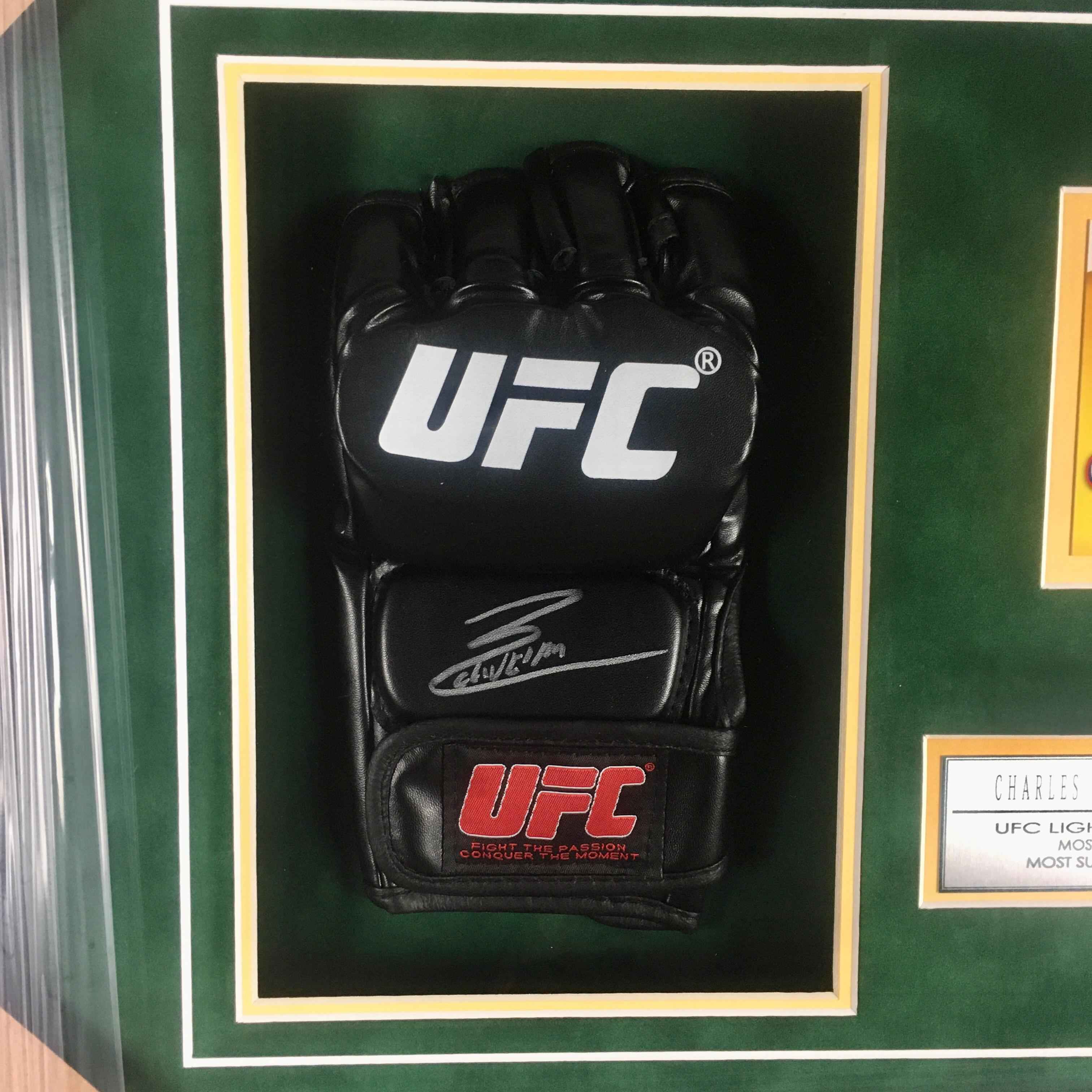 Charles Oliveira Signed Glove Framed