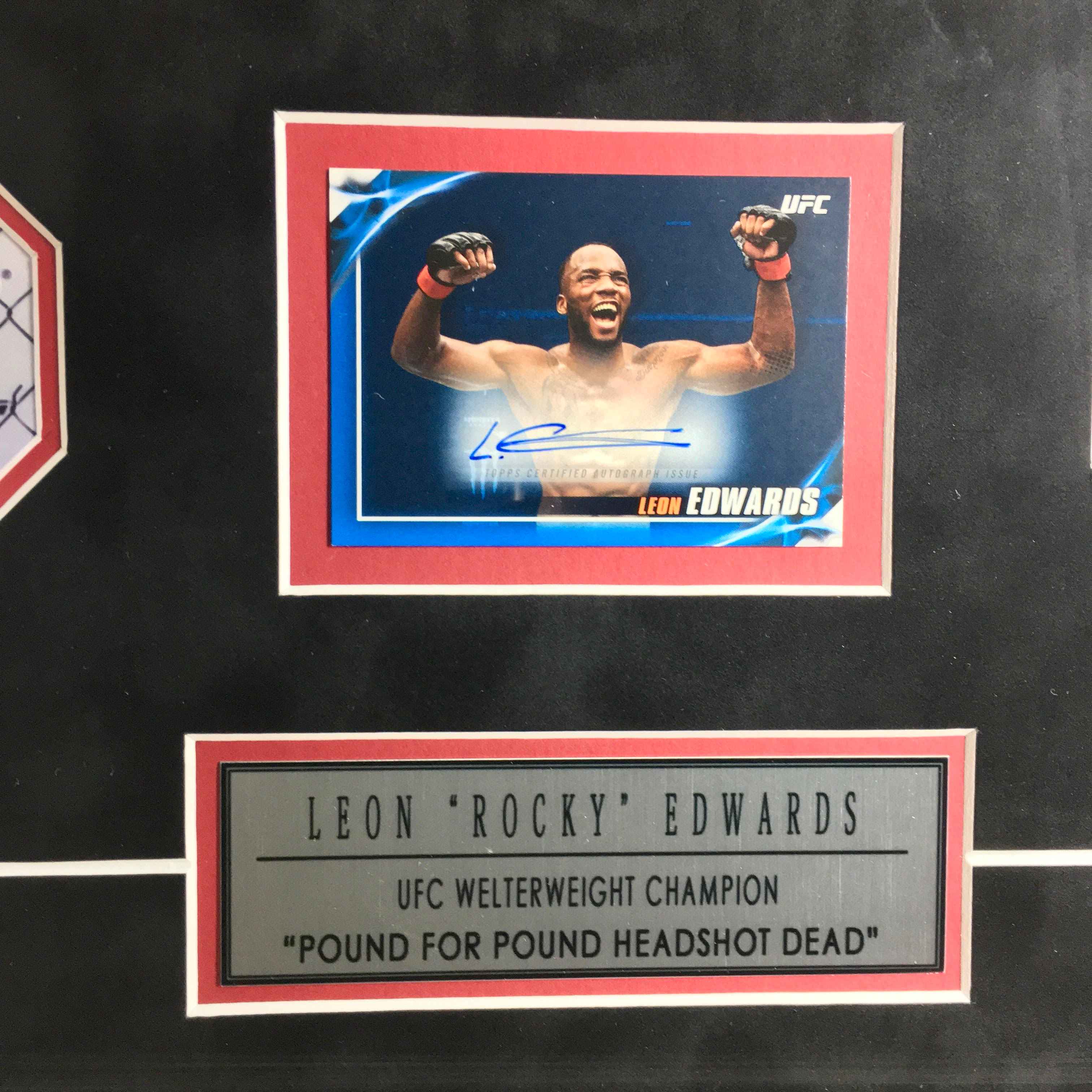 Leon Edwards Signed Gloves Framed