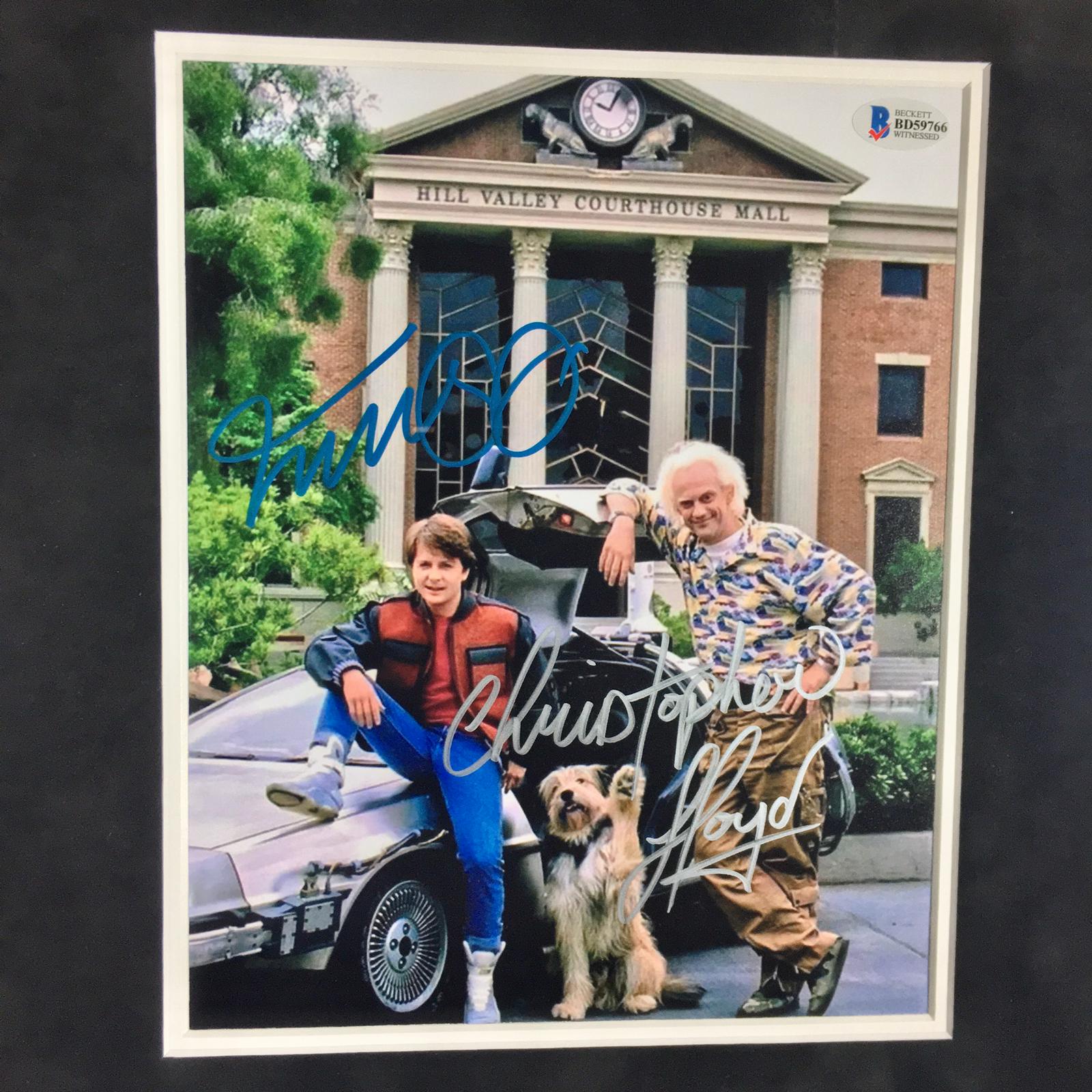 Christopher Lloyd & Michael J. Fox Signed Photo Framed
