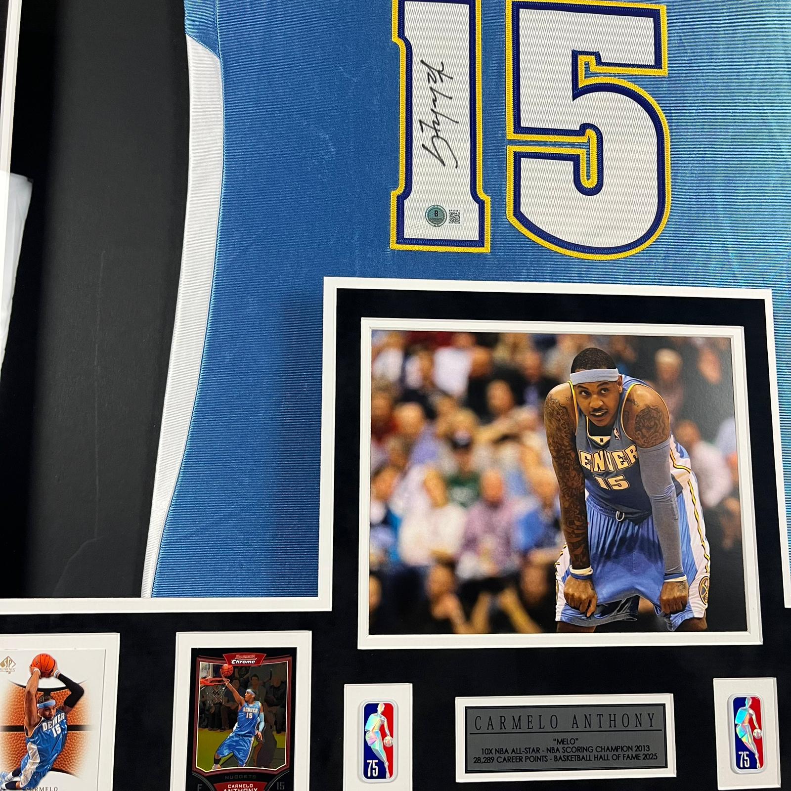 Carmelo Anthony Signed Jersey Framed