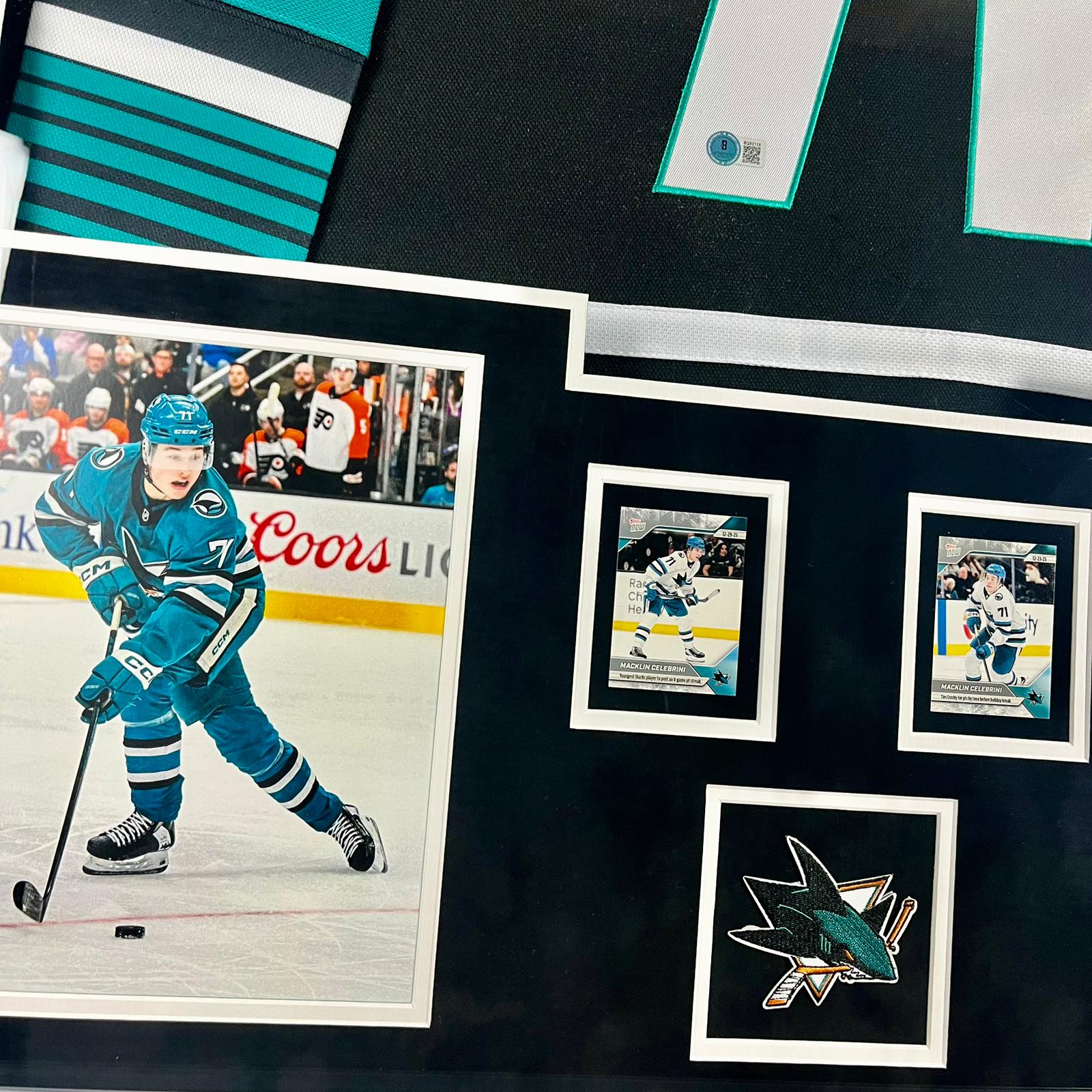Macklin Celebrini Signed Jersey Framed
