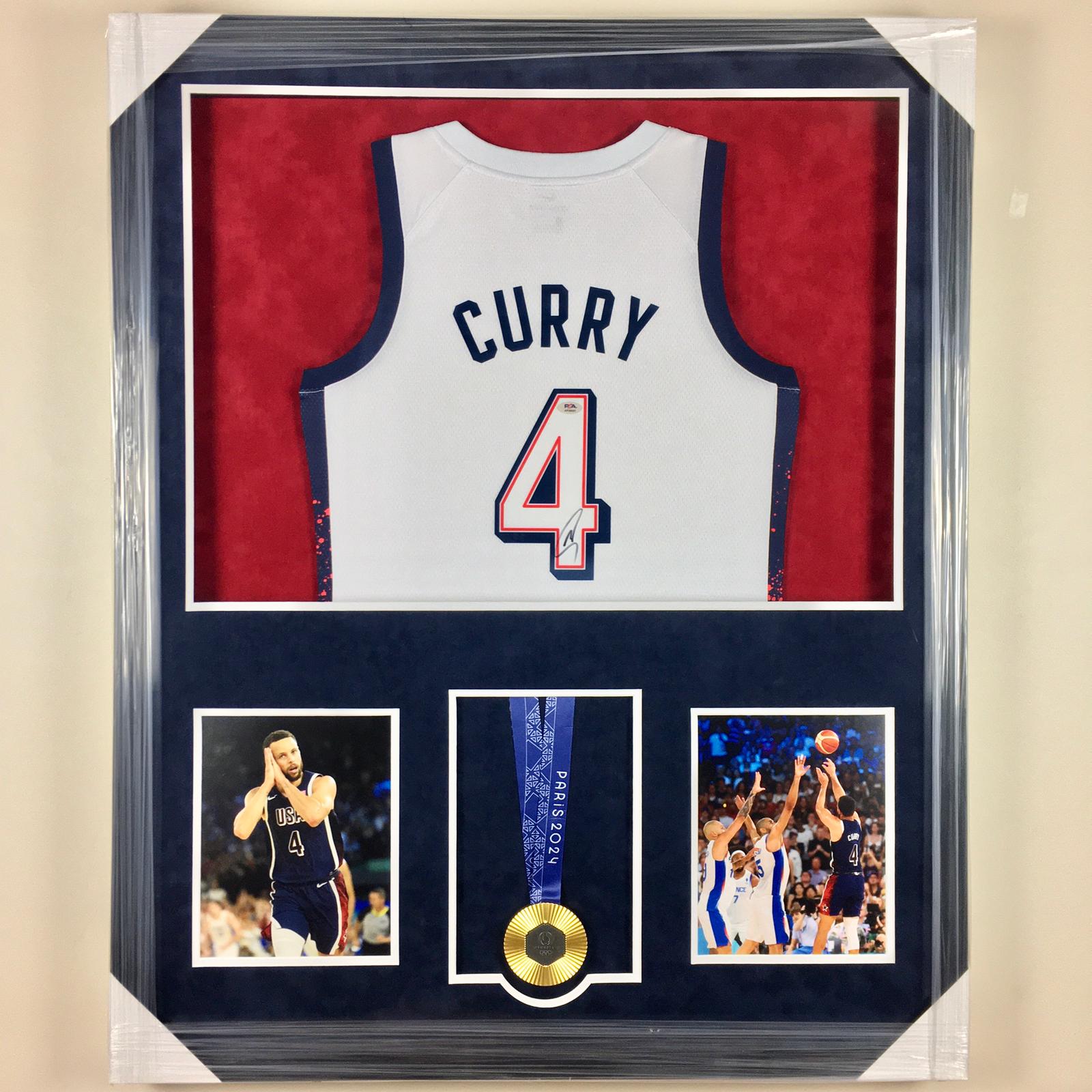 Stephen Curry Signed Jersey Framed