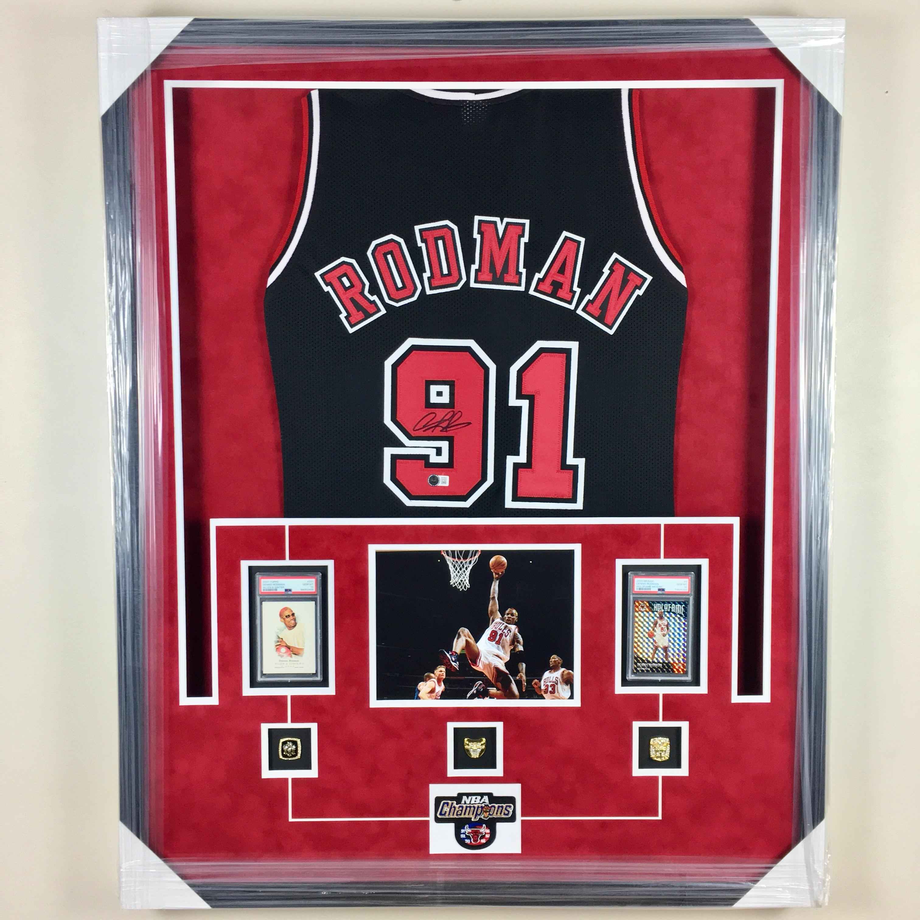 Dennis Rodman Signed Jersey Framed