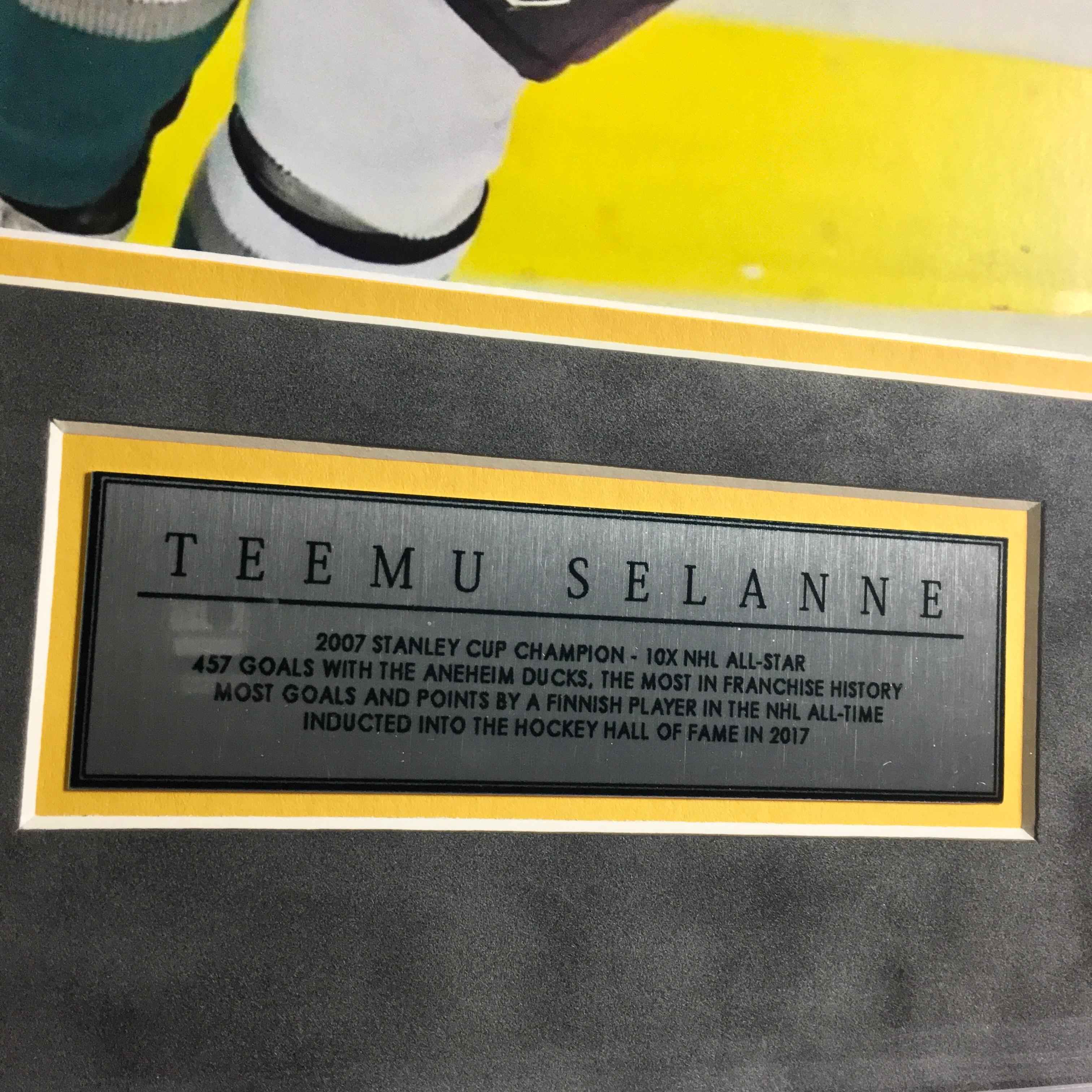 Teemu Selanne Paul Kariya Signed Jersey Framed