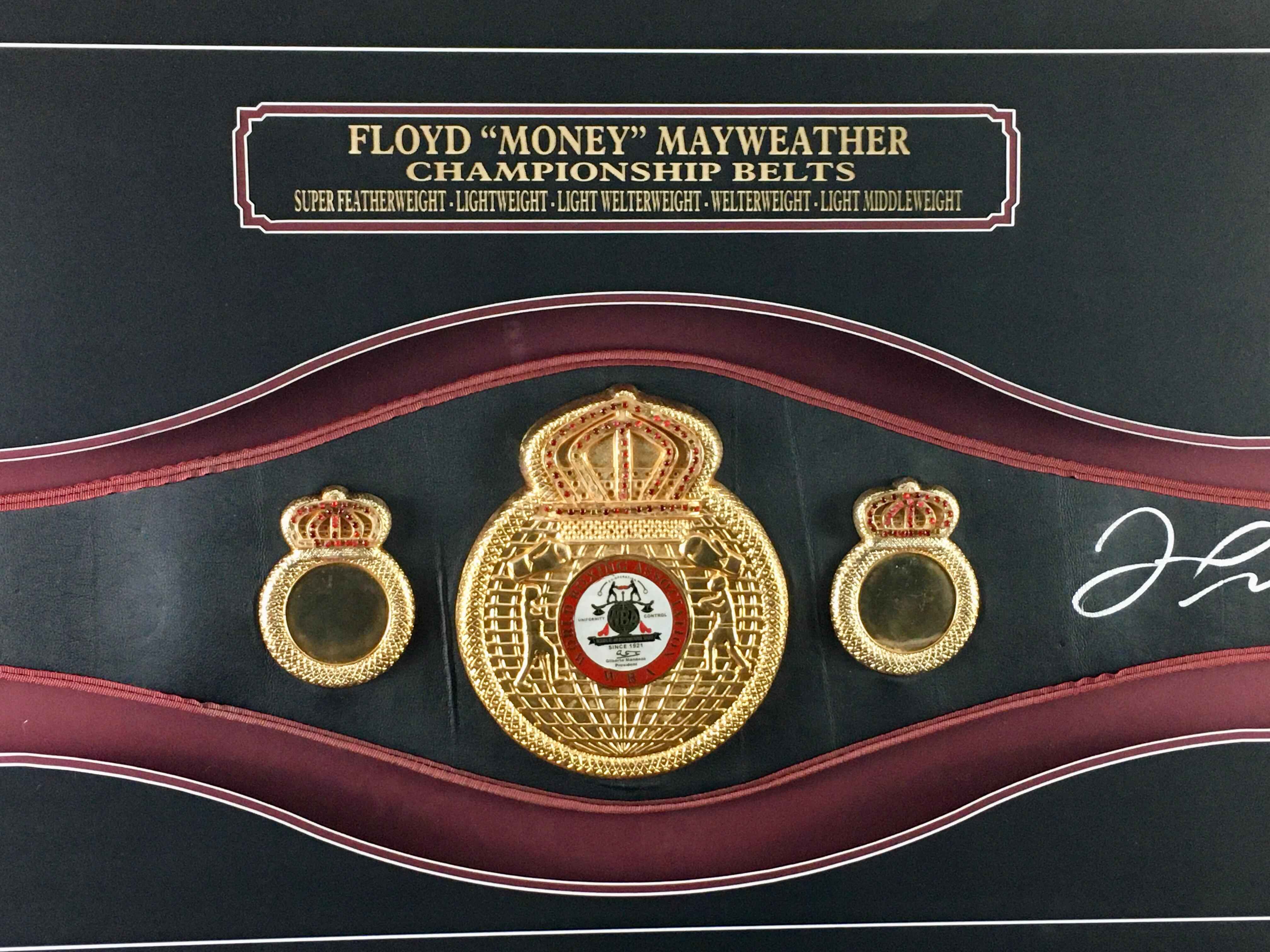 Floyd Mayweather Signed Belt Framed