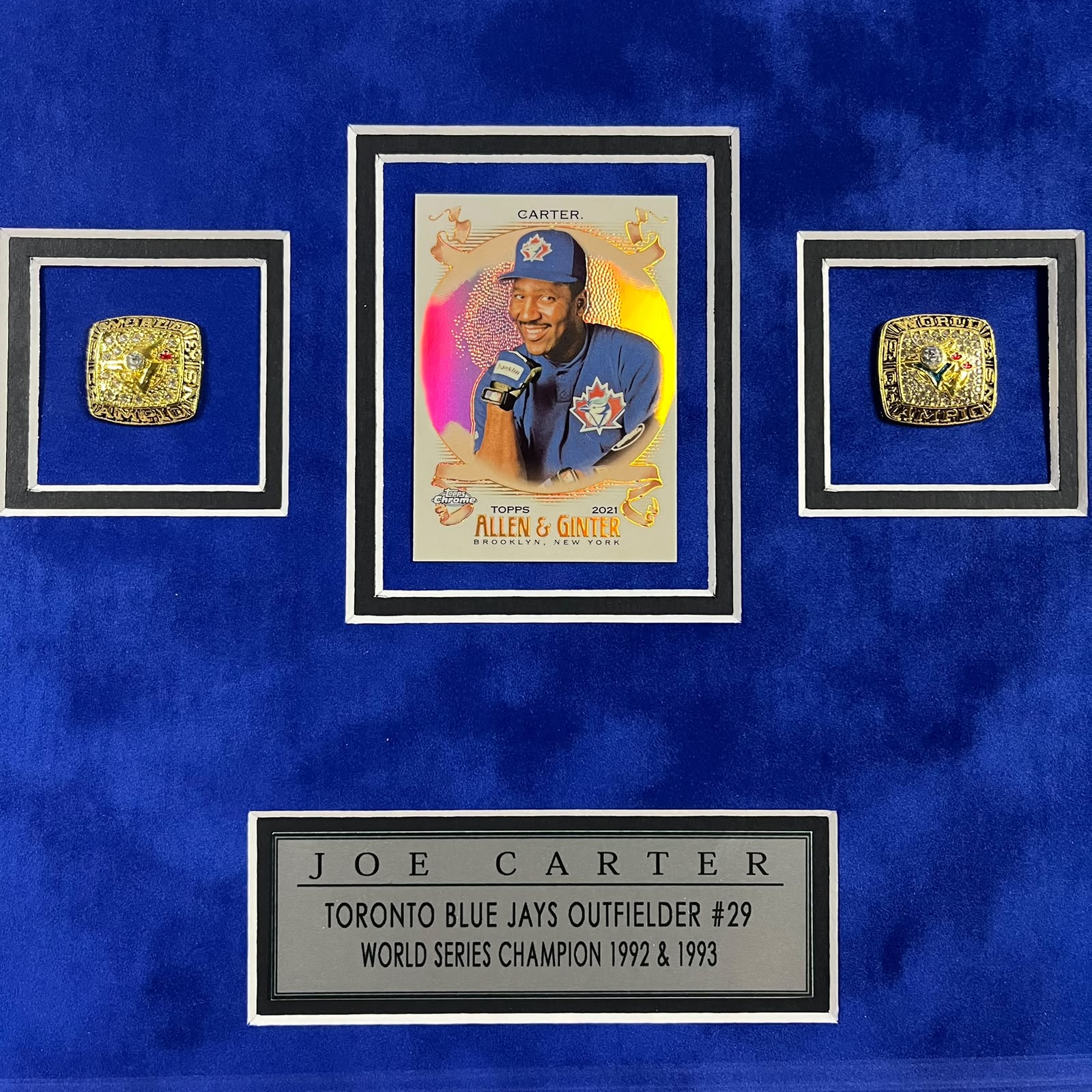 Joe Carter Signed Jersey Framed