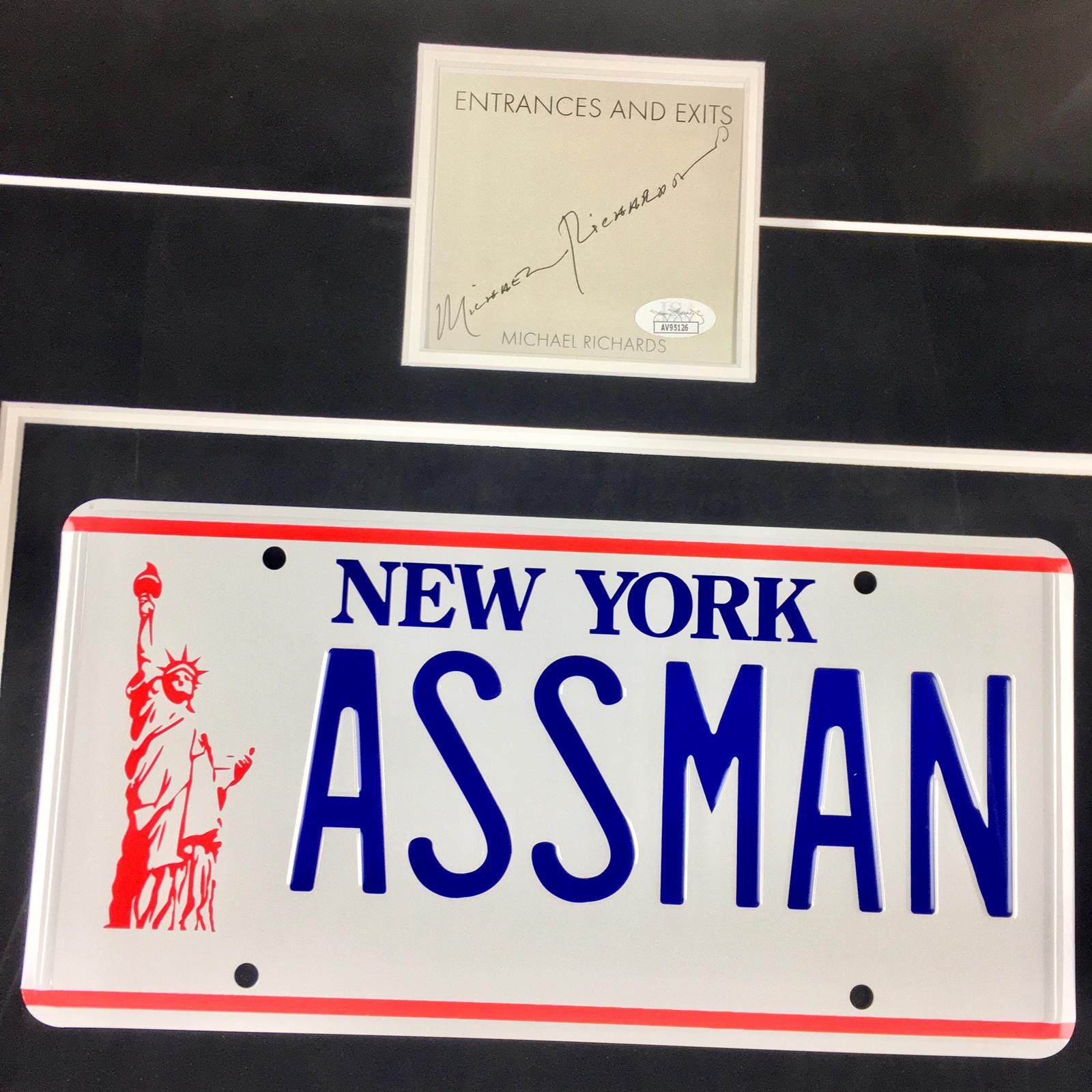 Cosmo Kramer Michael Richards Signed Prop Plate Framed