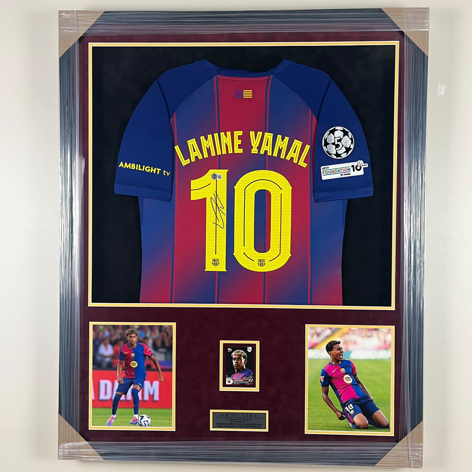 Lamine Yamal Signed Jersey Framed