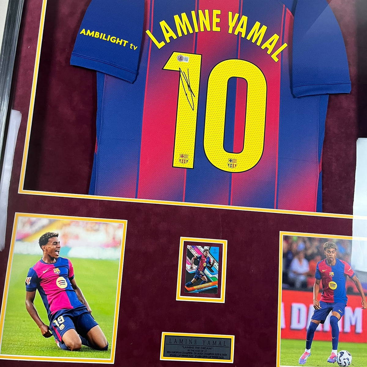 Lamine Yamal Signed Jersey Framed