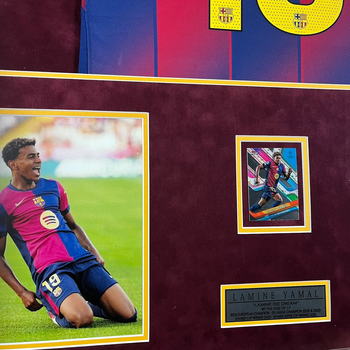 Lamine Yamal Signed Jersey Framed