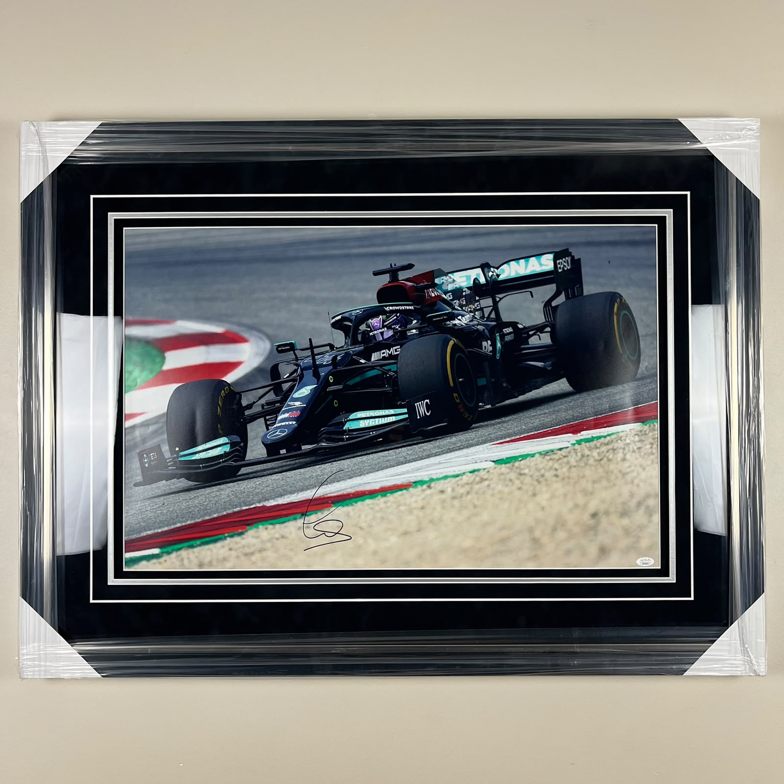 Lewis Hamilton Signed Poster Framed