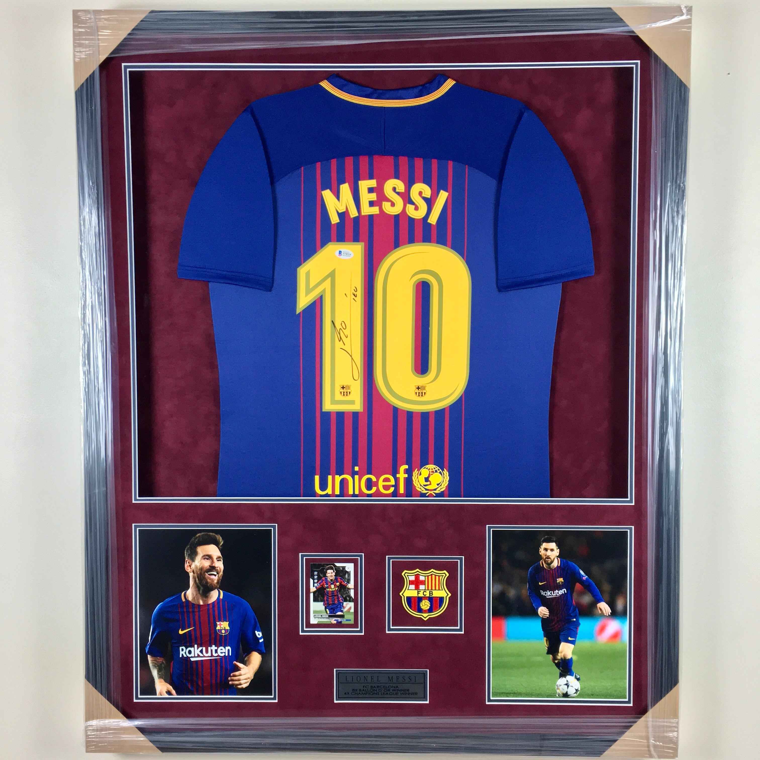 Lionel Messi Signed Jersey Framed