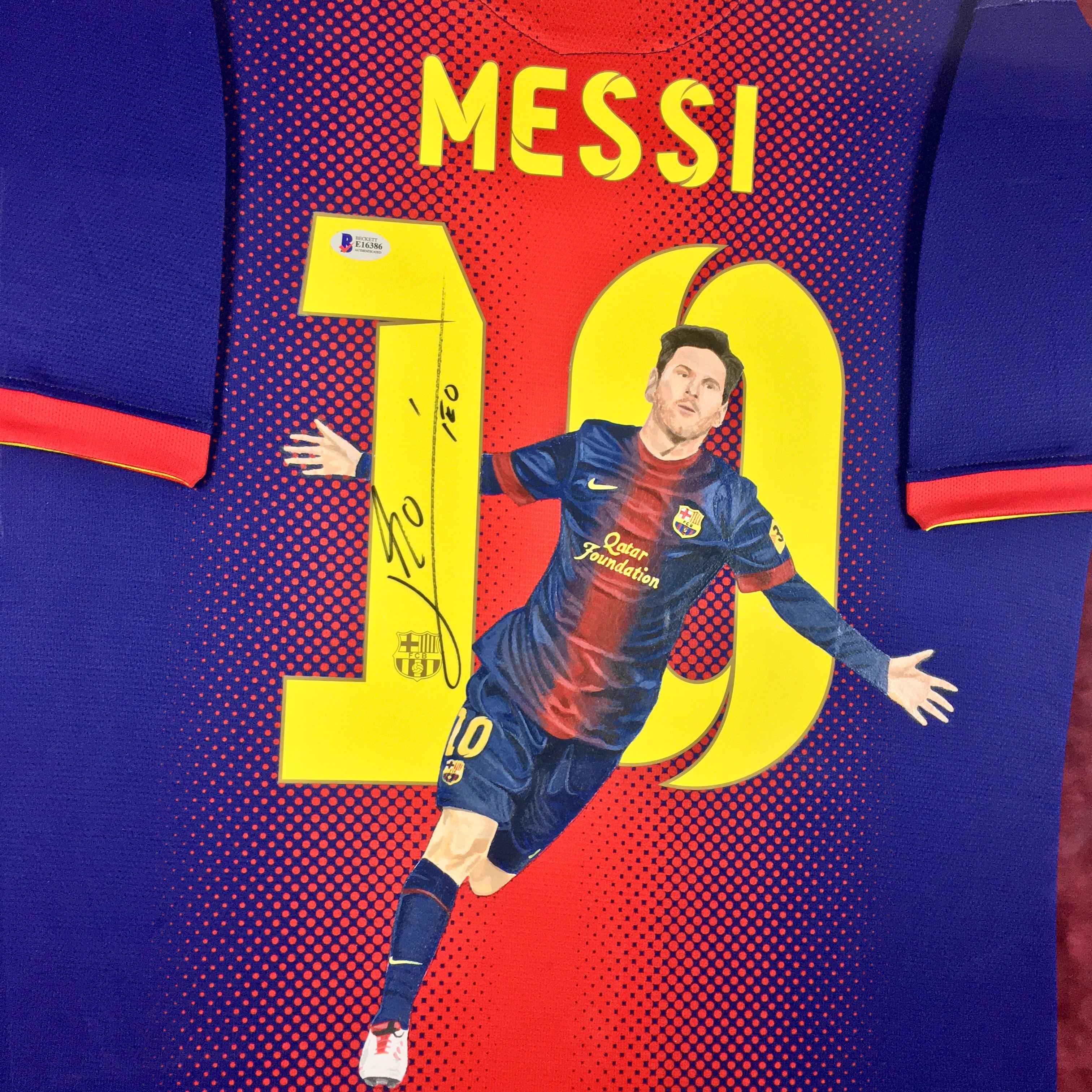 Lionel Messi Signed Jersey Framed