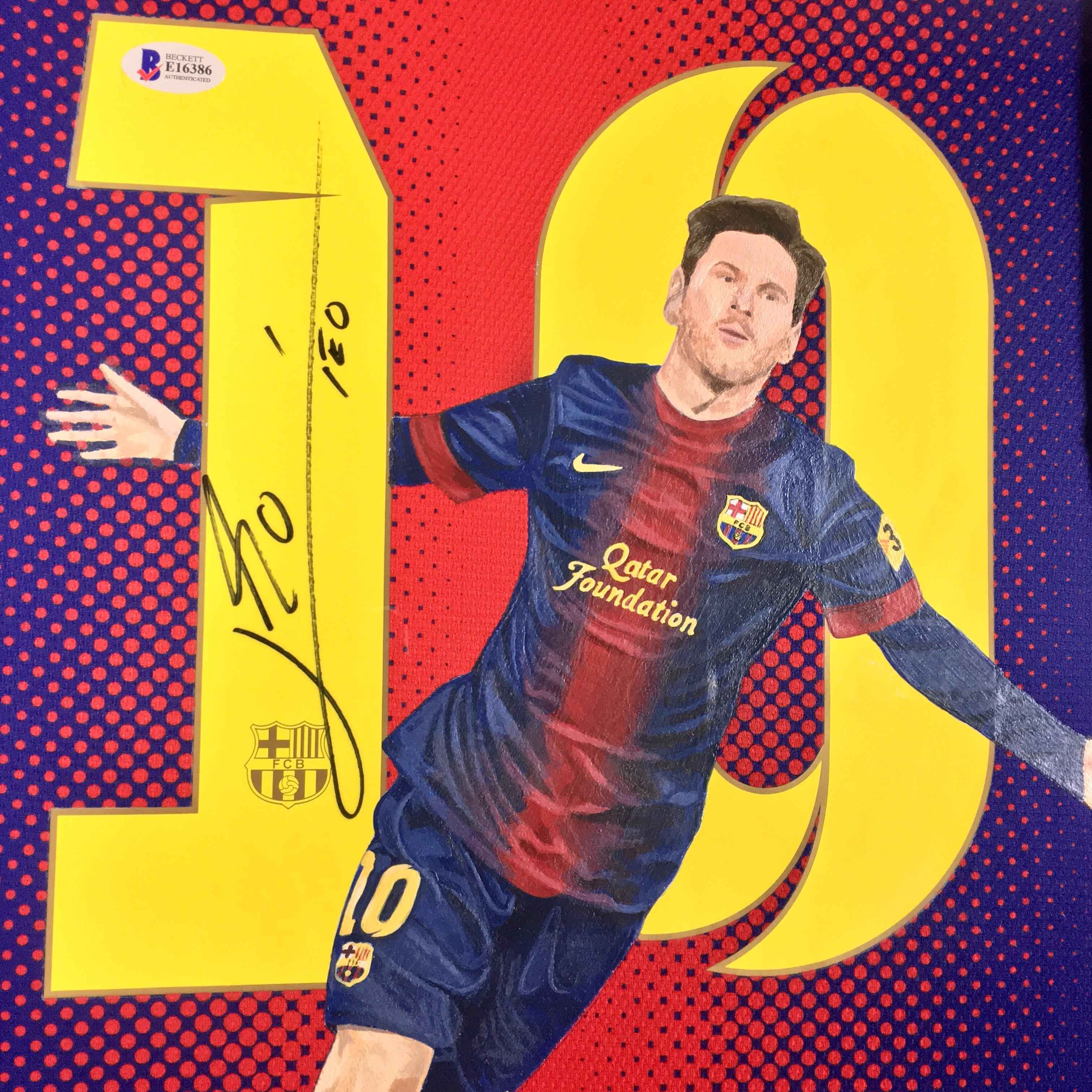 Lionel Messi Signed Jersey Framed