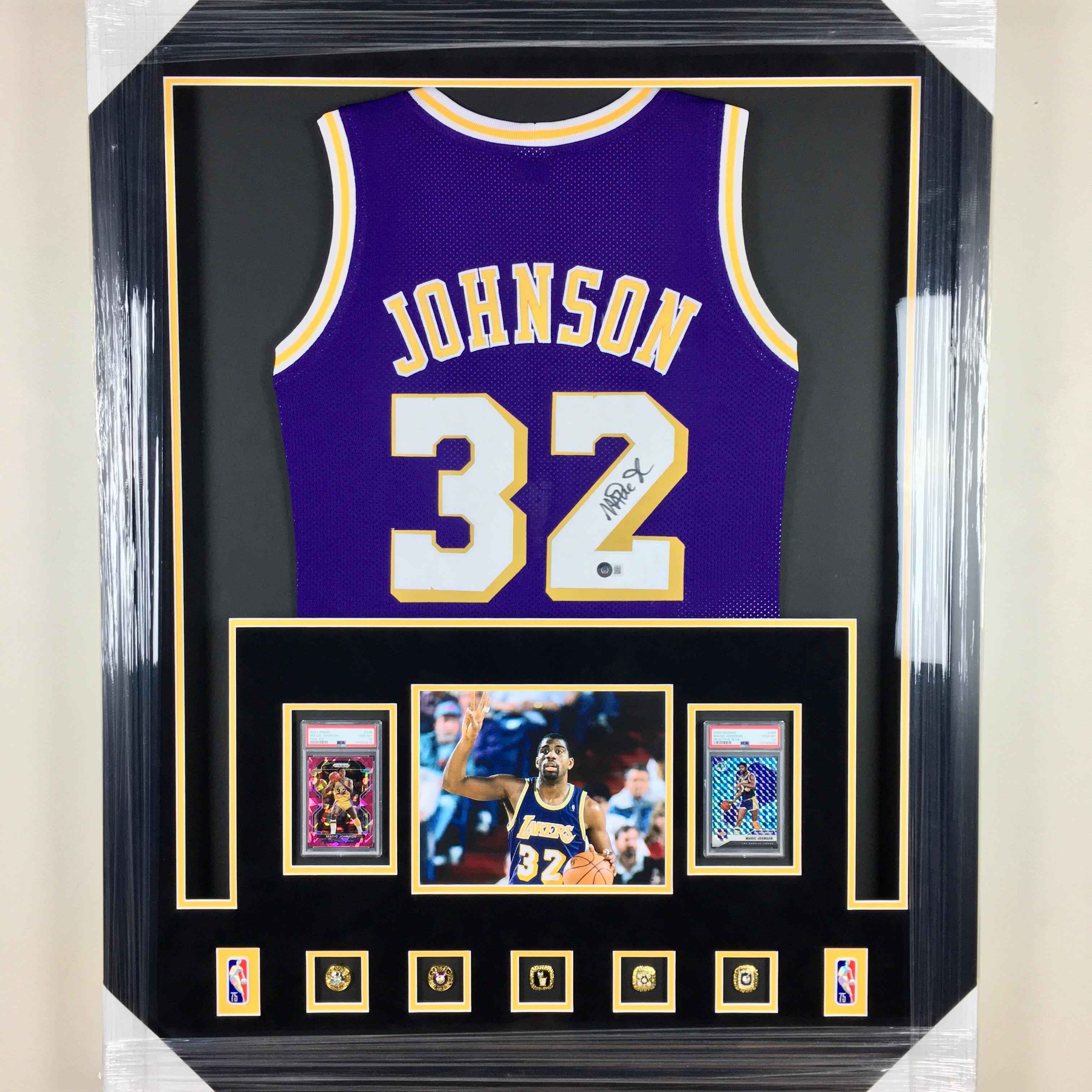 Magic Johnson Signed Jersey Framed