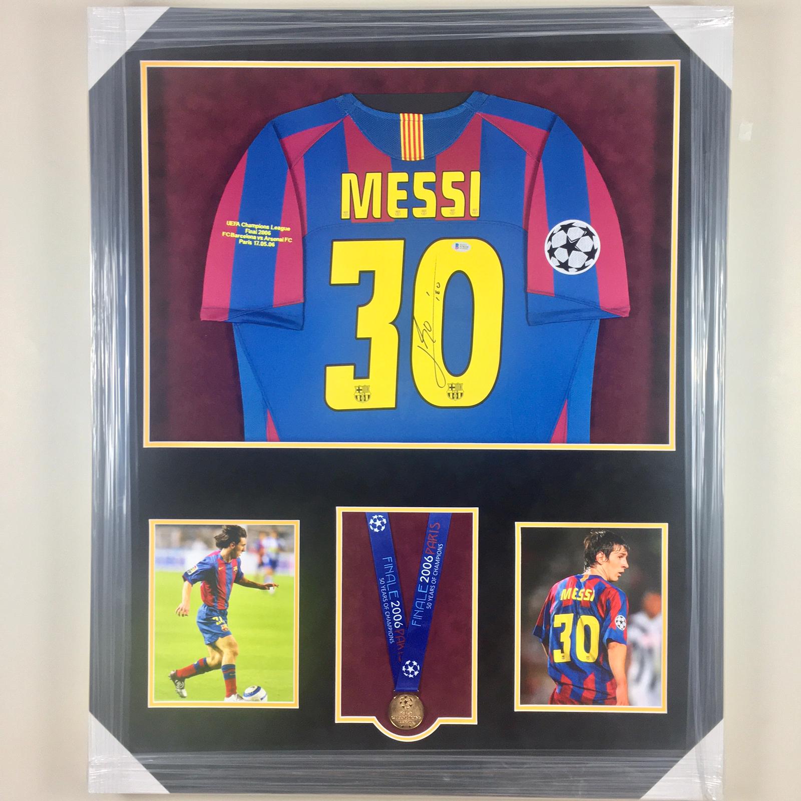 Lionel Messi Signed Jersey Framed