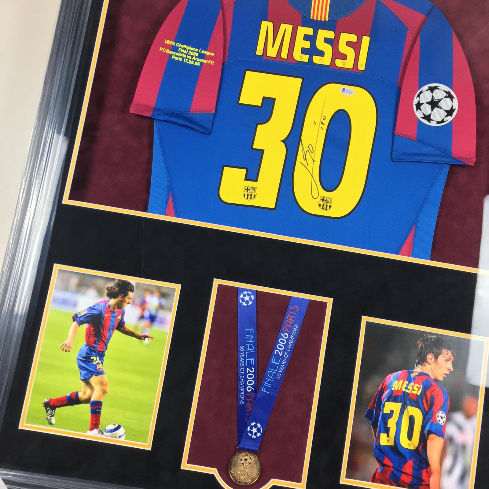 Lionel Messi Signed Jersey Framed