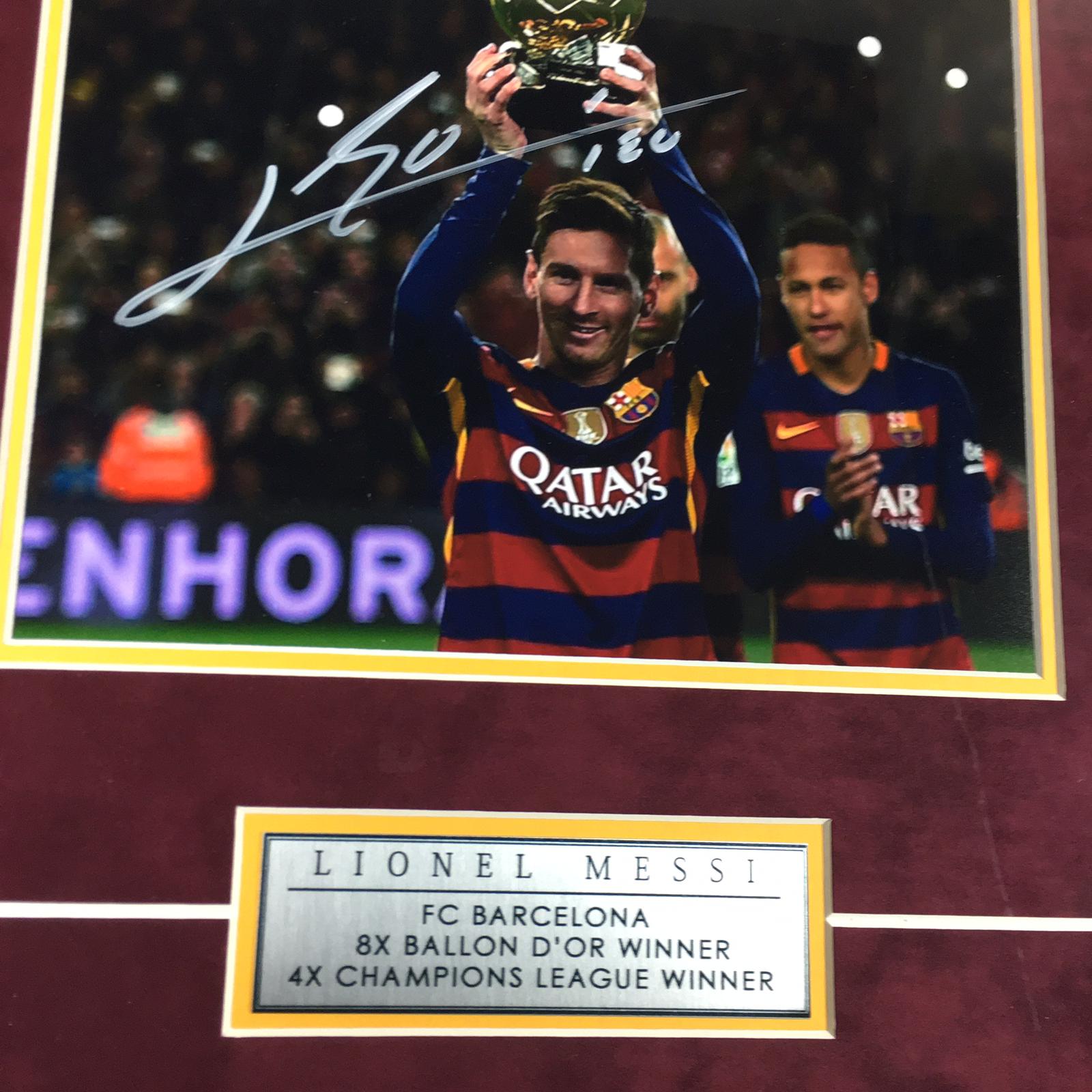 Lionel Messi Signed Photo Framed