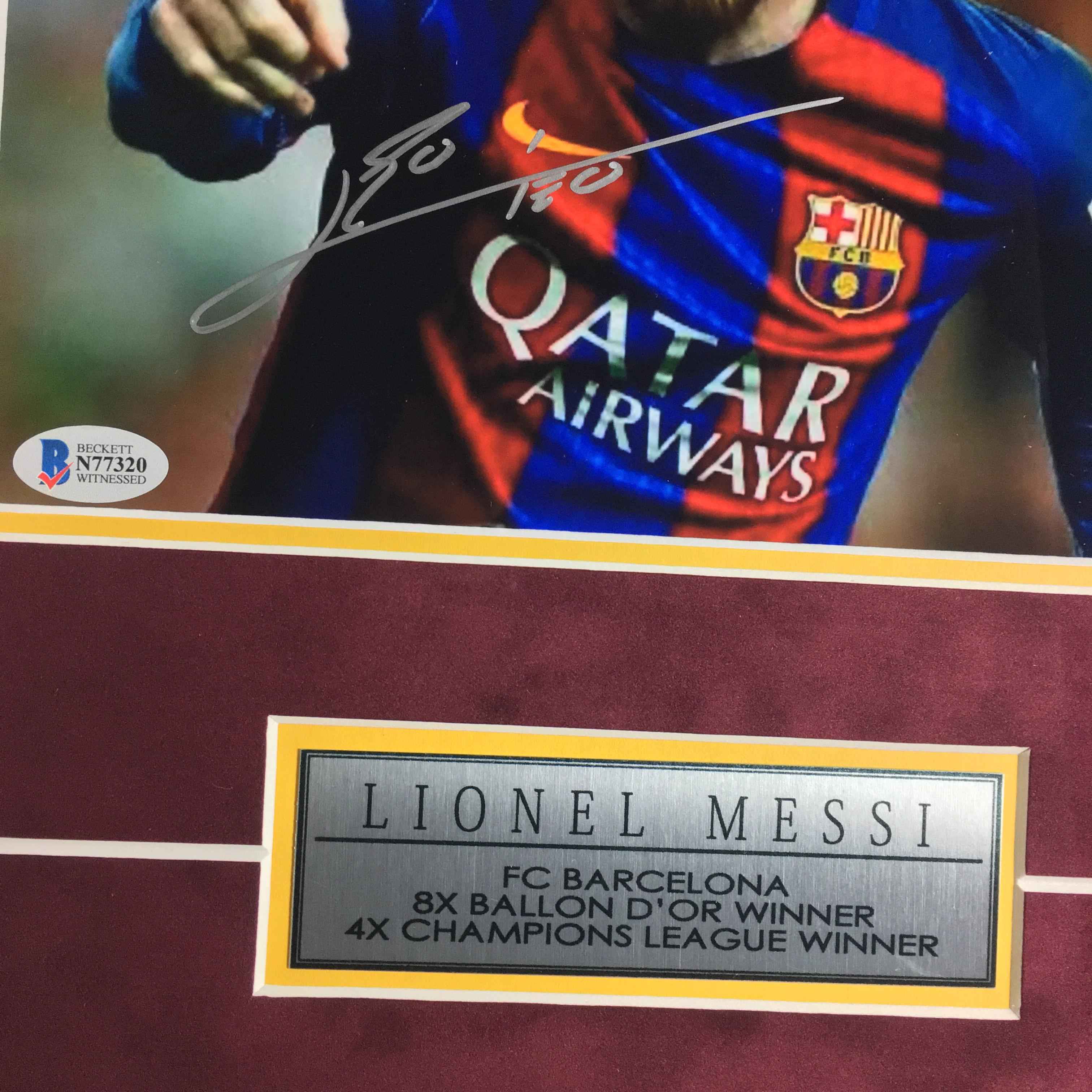 Lionel Messi Signed Photo Framed