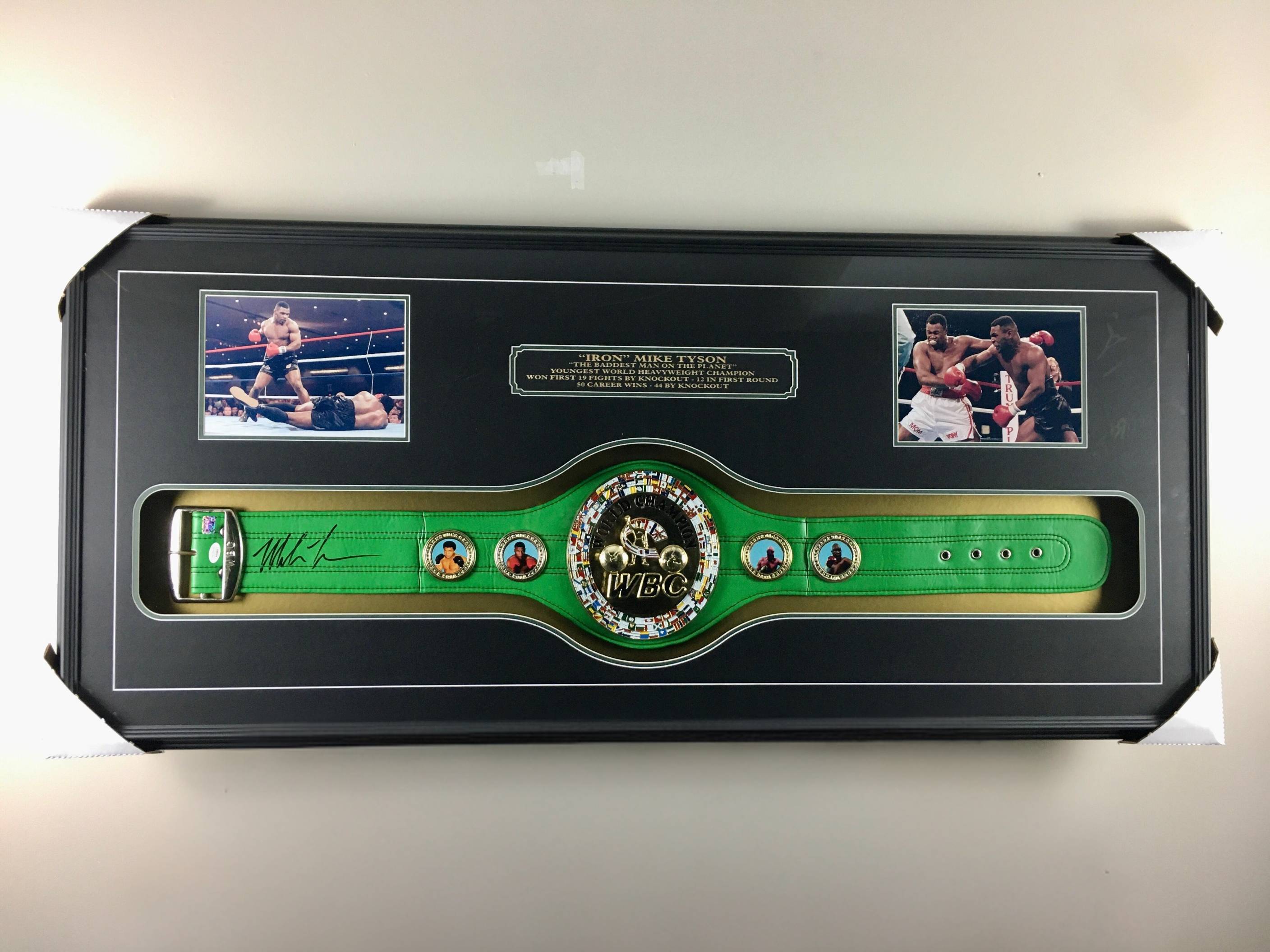 Mike Tyson Signed Belt Framed