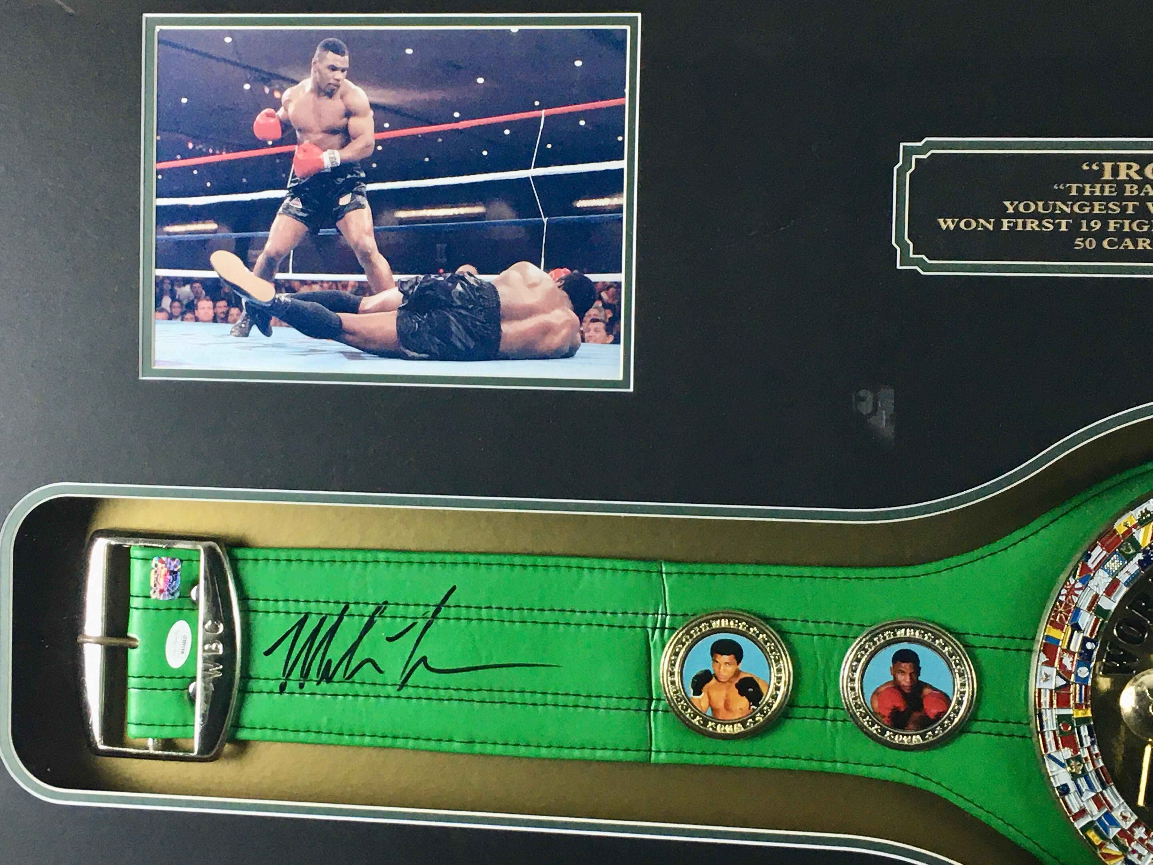 Mike Tyson Signed Belt Framed