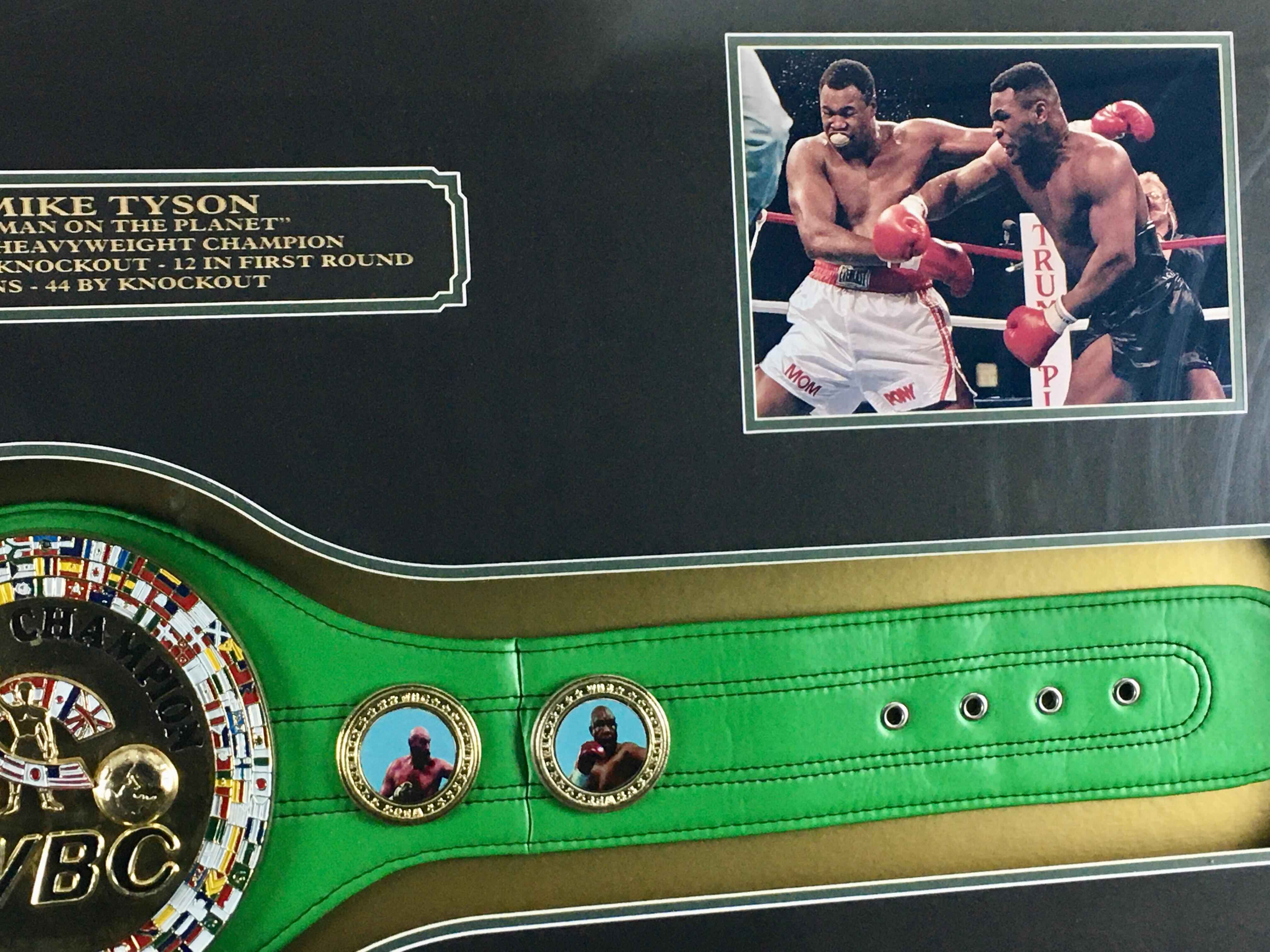 Mike Tyson Signed Belt Framed