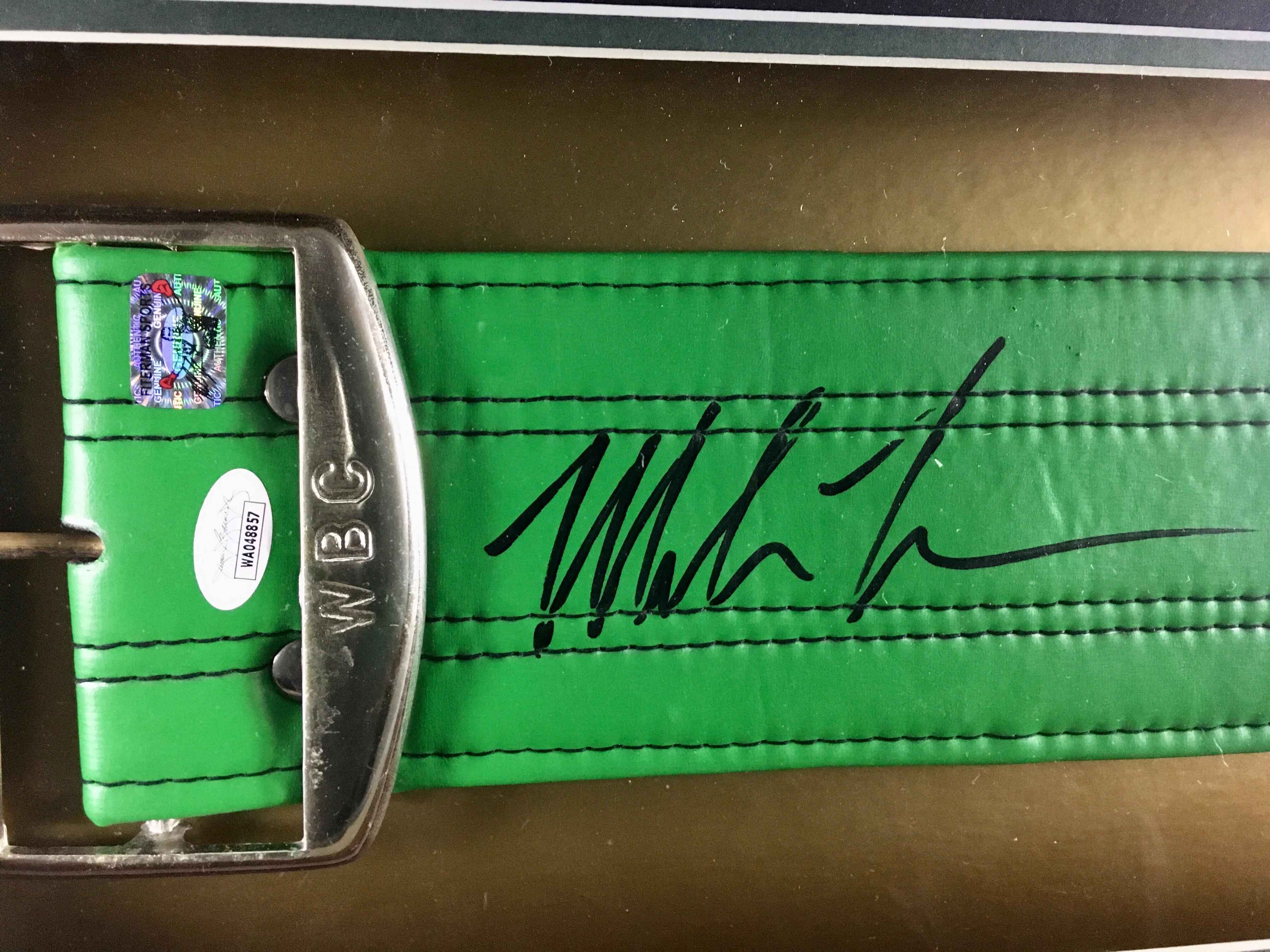 Mike Tyson Signed Belt Framed