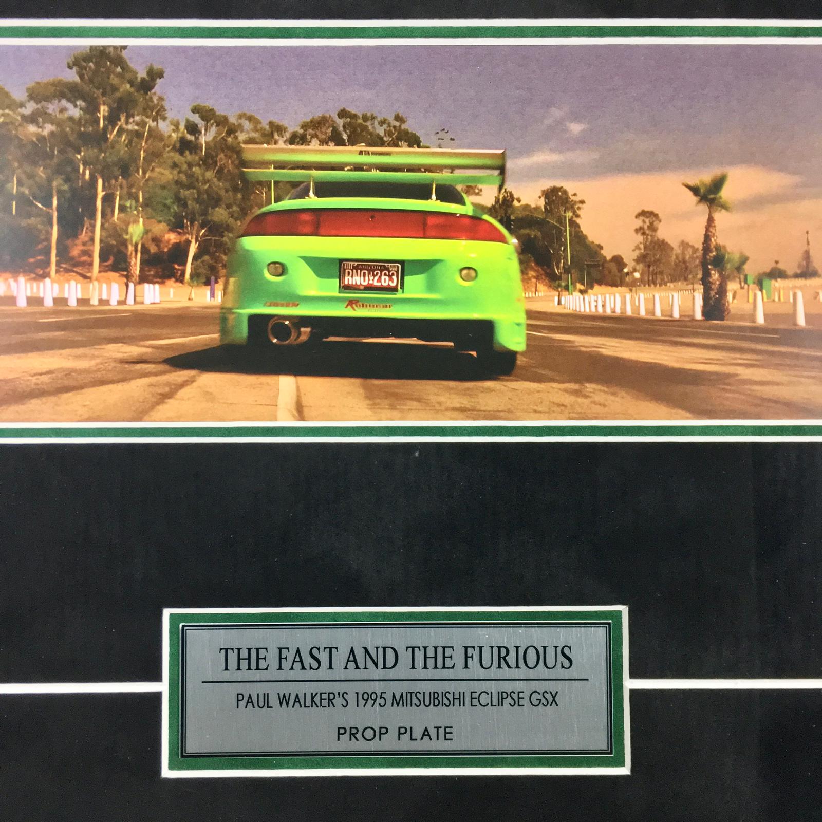 Paul Walker Mitsubishi Eclipse Plate Framed