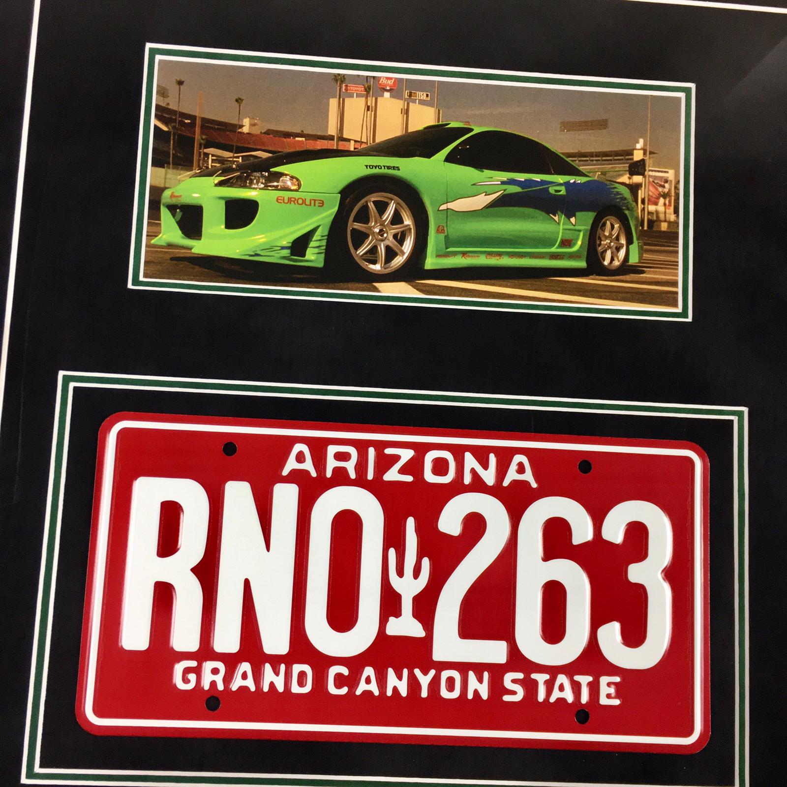 Paul Walker Toyota Supra Plate Framed