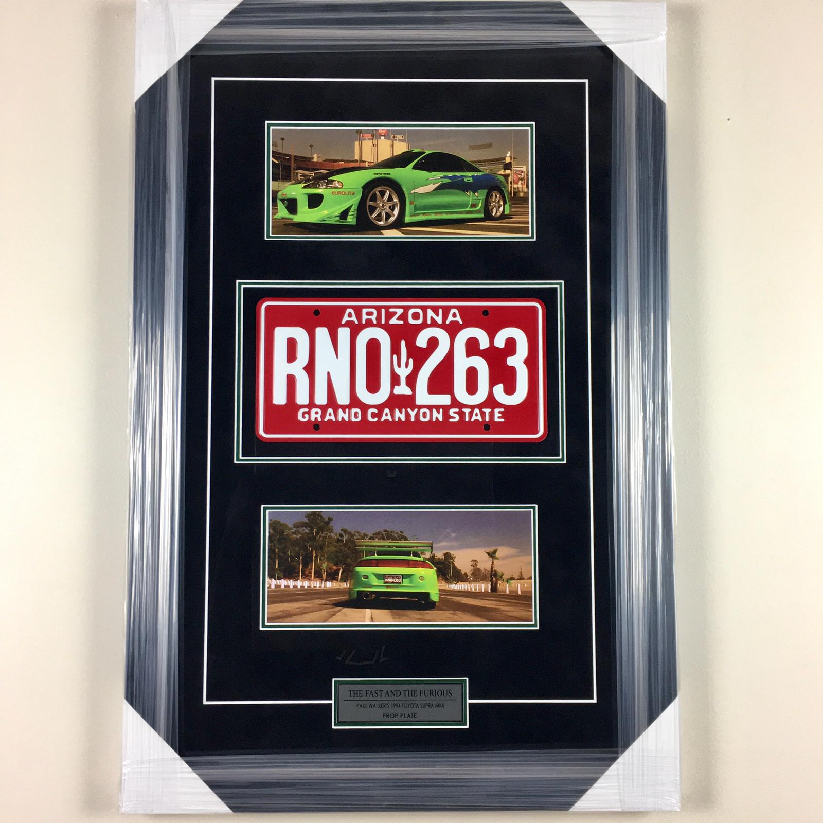 Paul Walker Toyota Supra Plate Framed