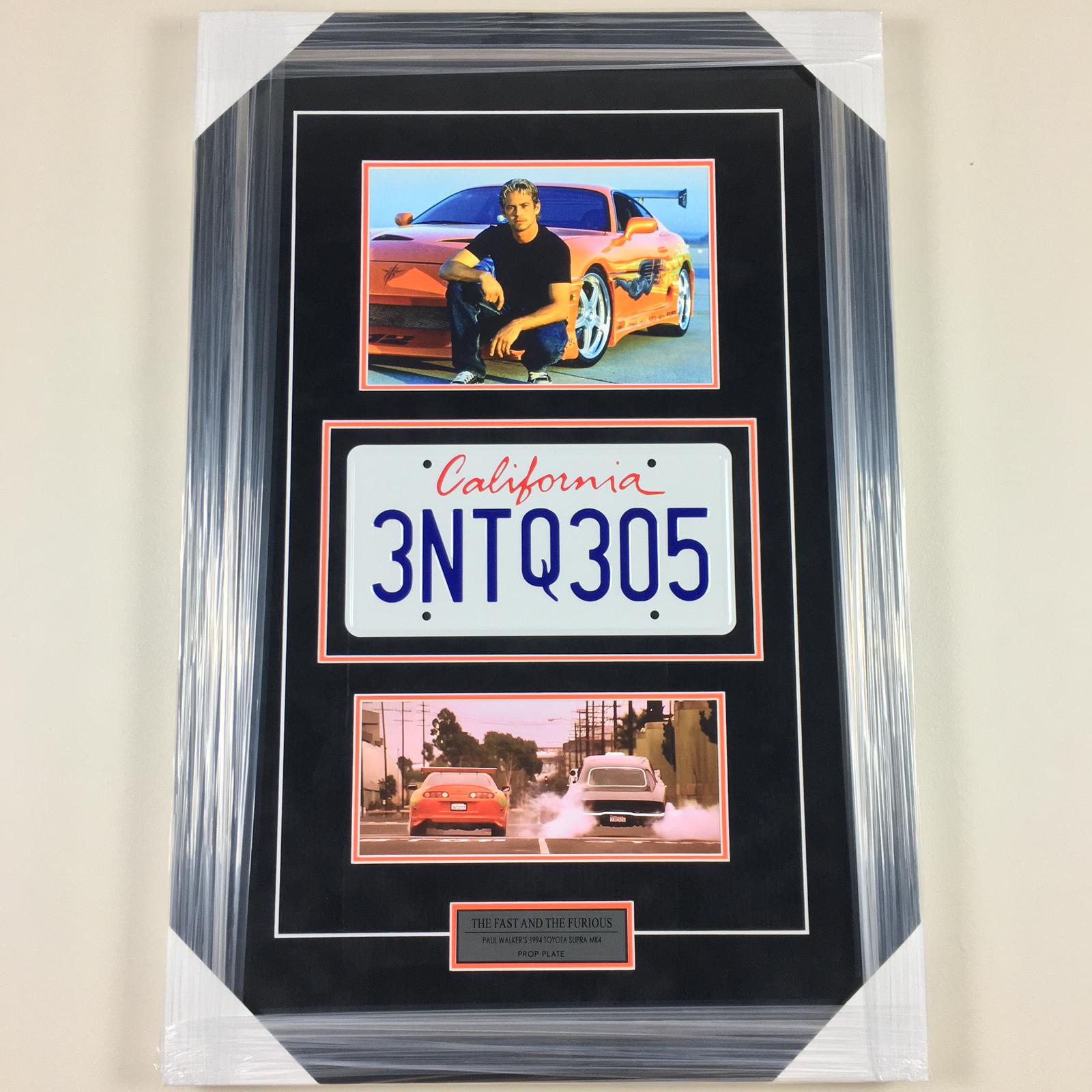 Paul Walker Toyota Supra Plate Framed