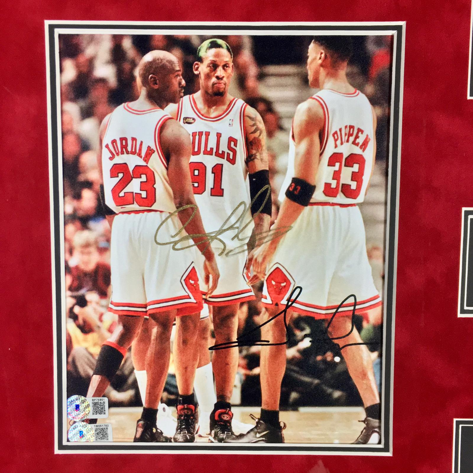 Dennis Rodman & Scottie Pippen Signed Photo Framed