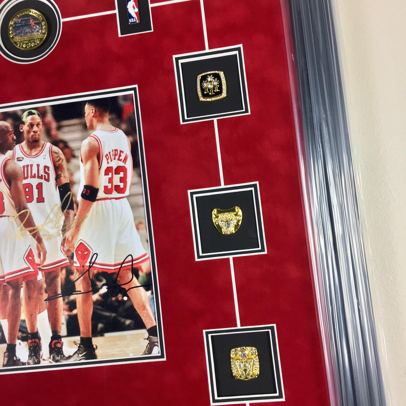 Dennis Rodman & Scottie Pippen Signed Photo Framed