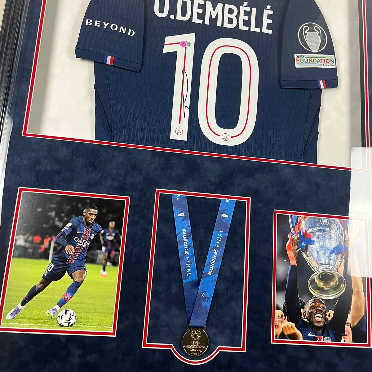 Ousmane Dembele Signed Jersey Framed