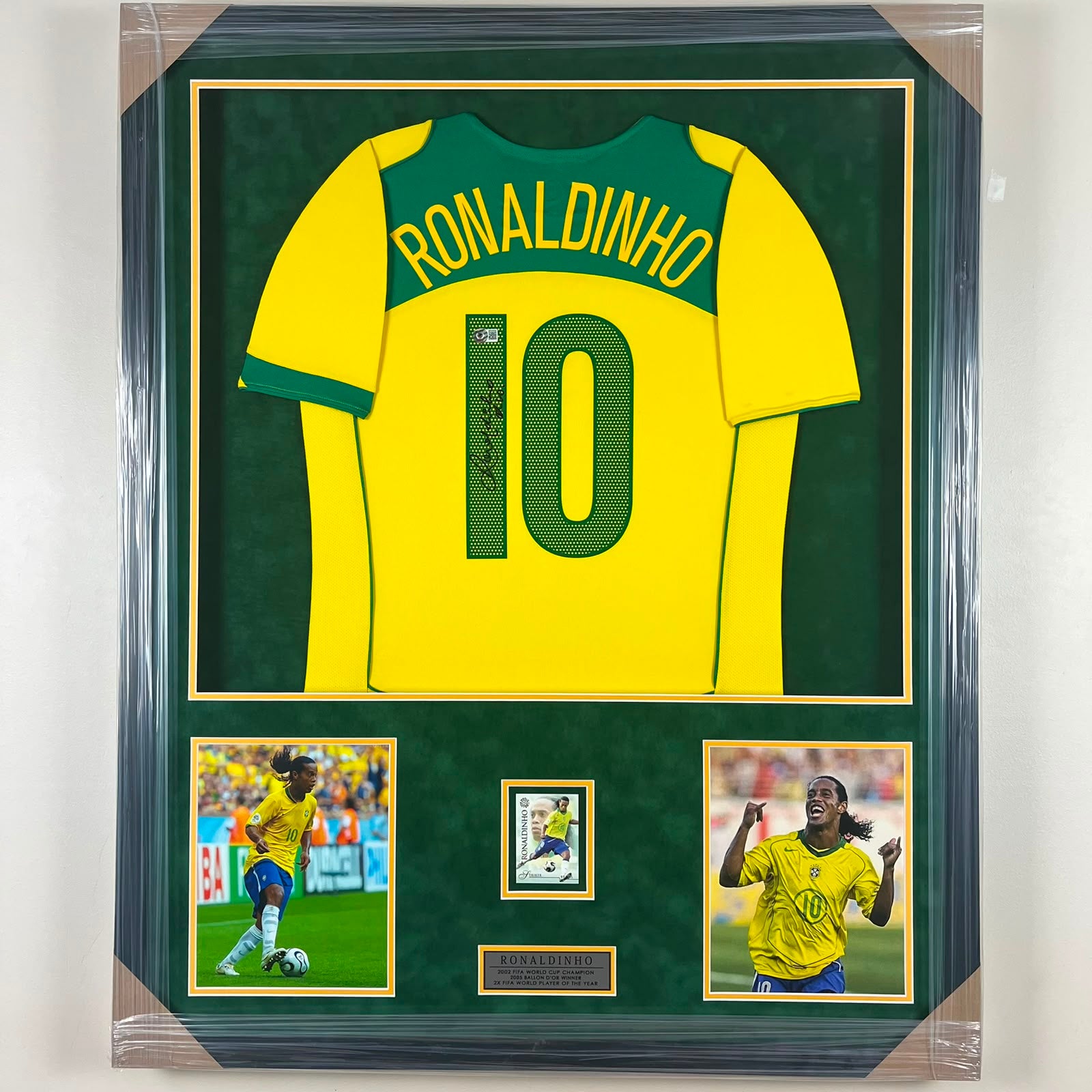 Ronaldinho Signed Jersey Framed