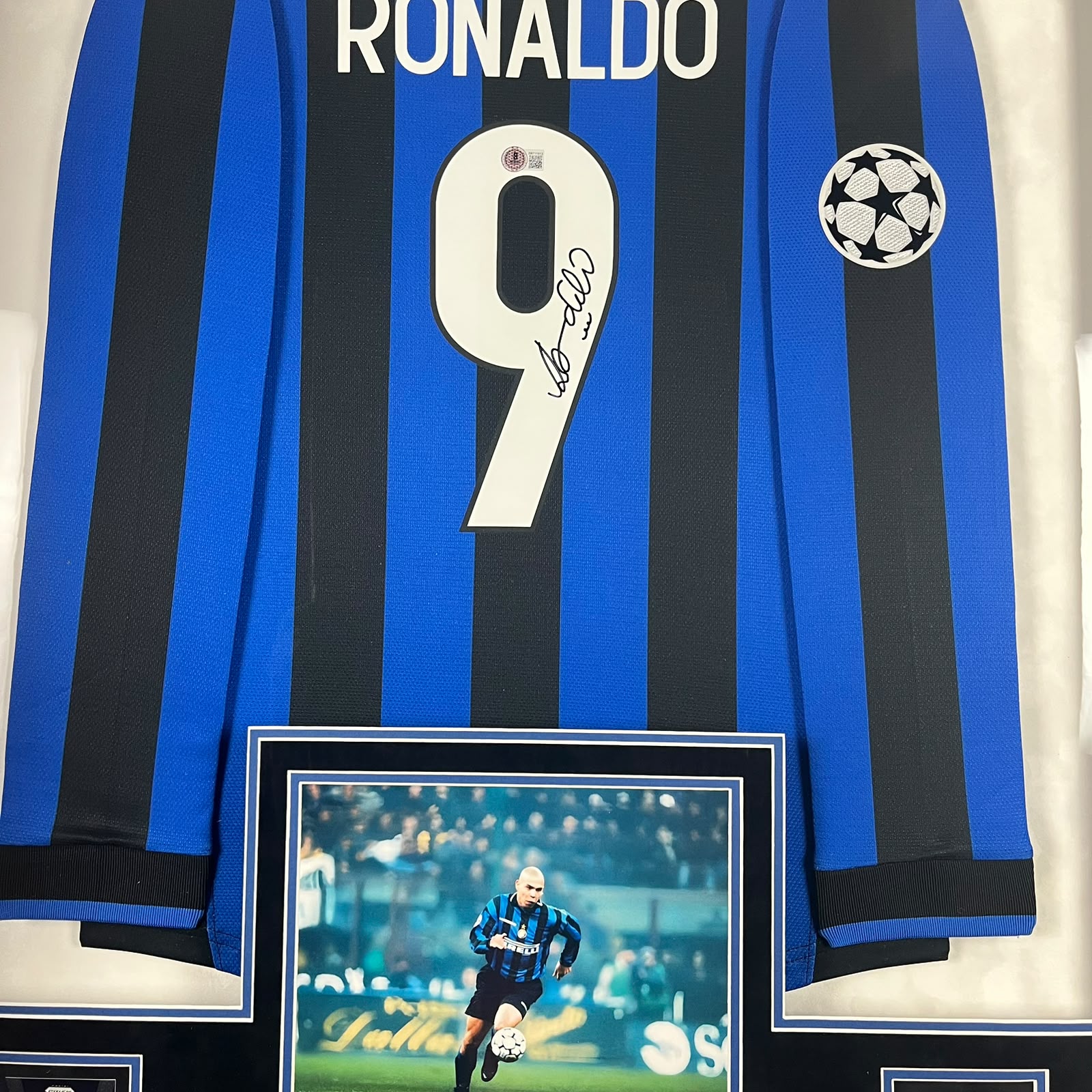 Ronaldo Nazario Signed Jersey Framed