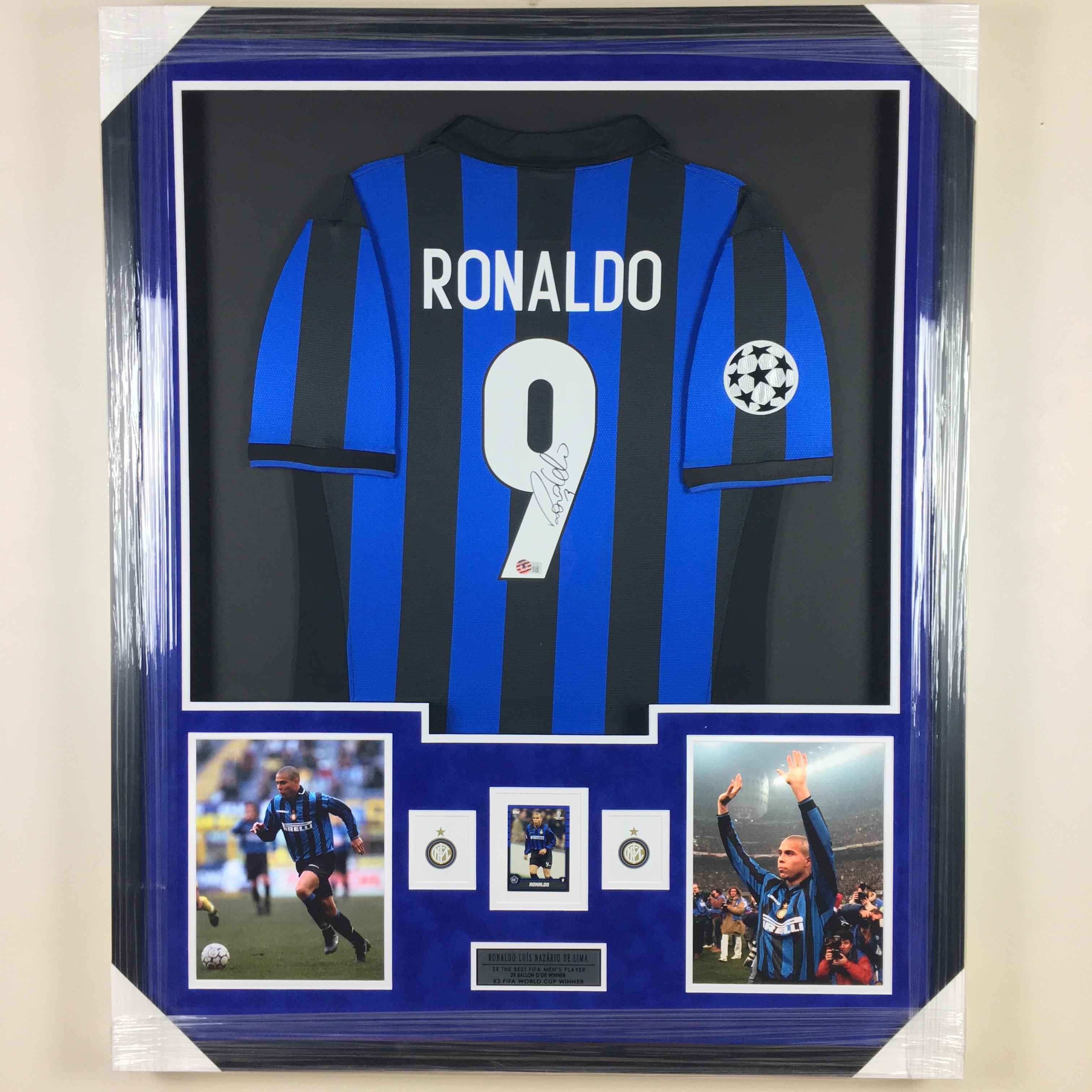 Ronaldo Nazario Signed Jersey Framed