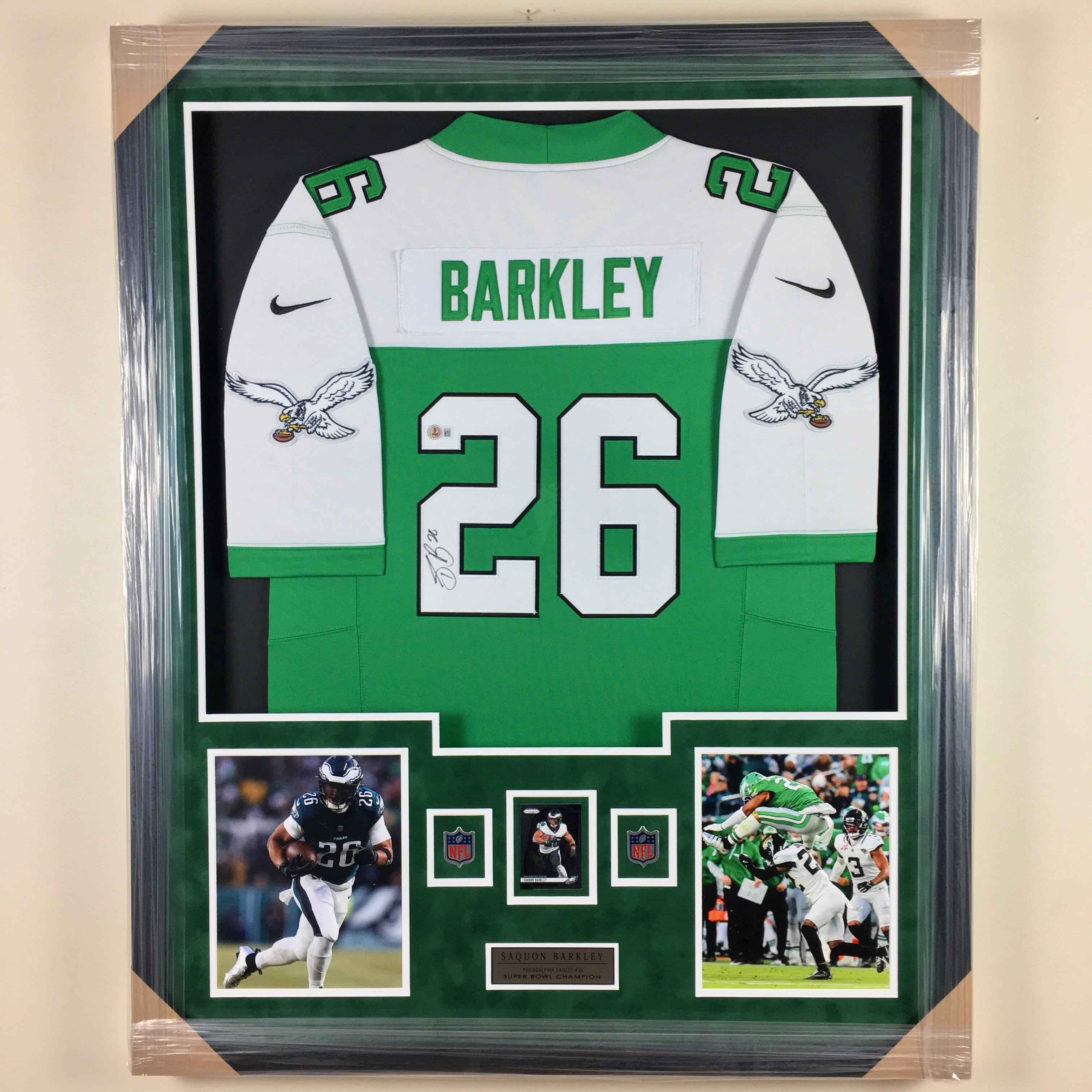 Saquon Barkley Signed Jersey Framed