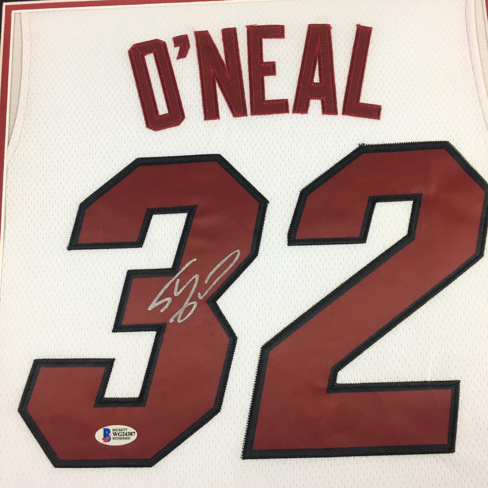 Dwyane Wade & Shaq Signed Jerseys Framed