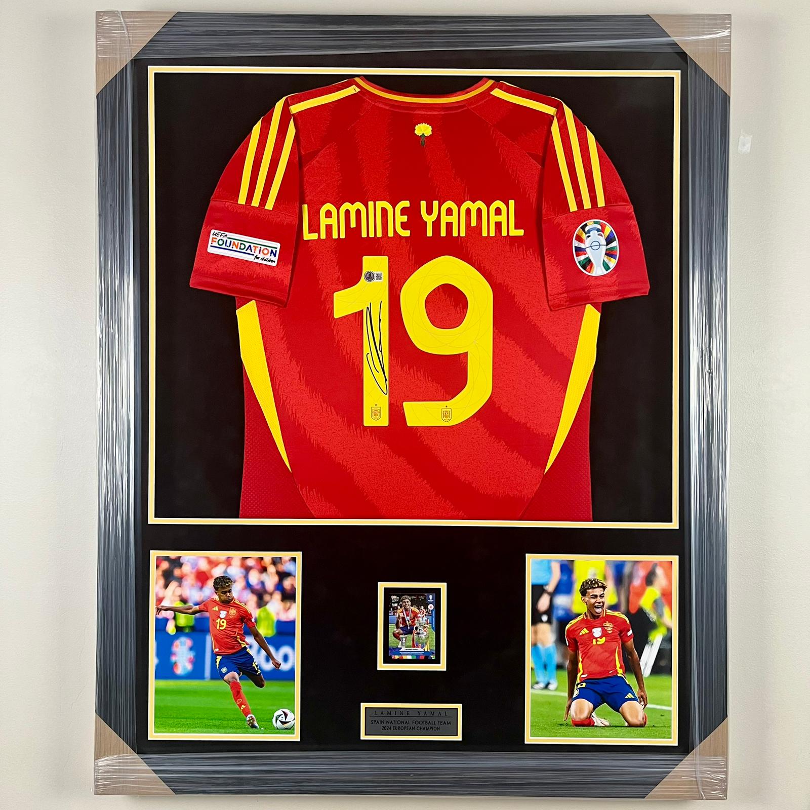 Lamine Yamal Signed Jersey Framed