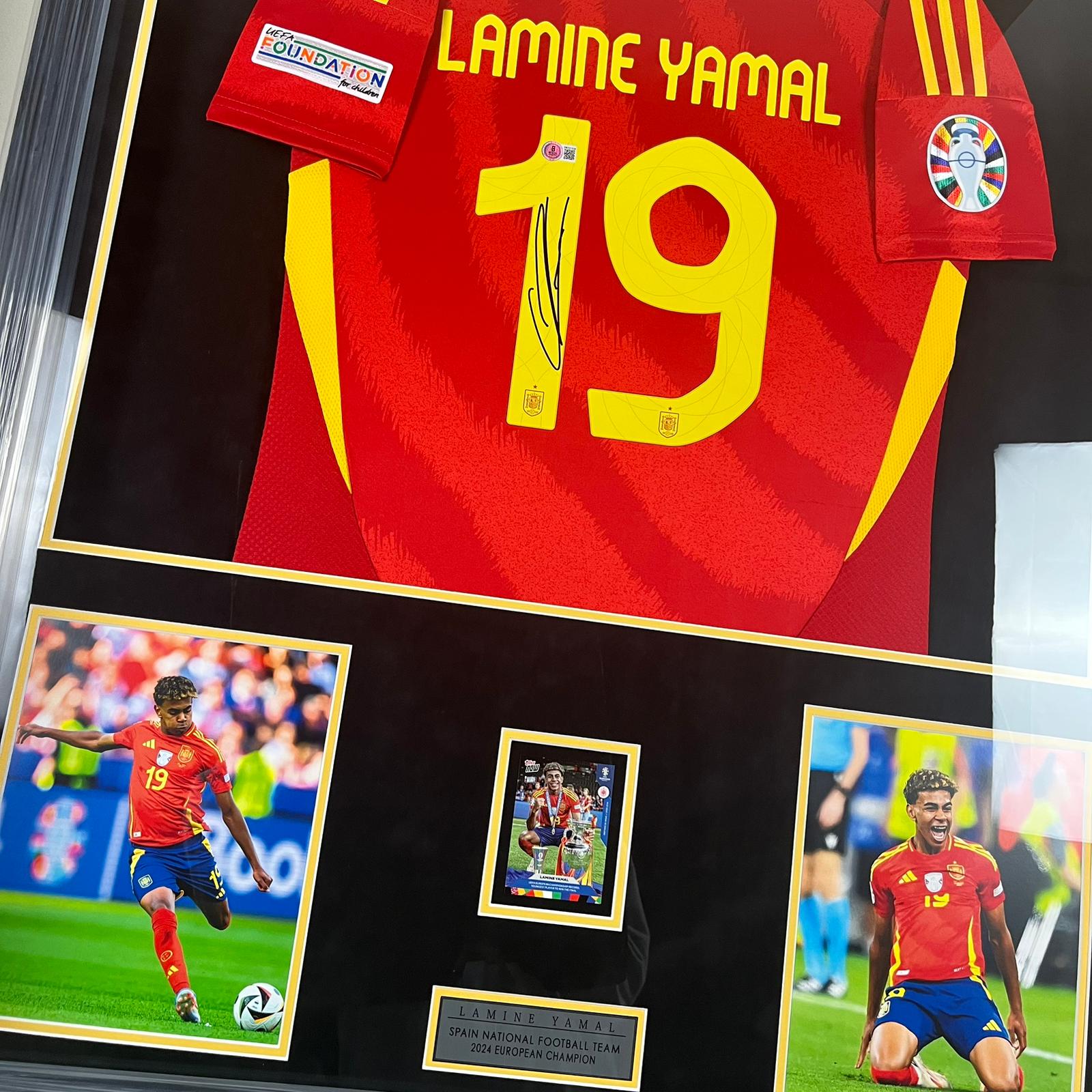 Lamine Yamal Signed Jersey Framed