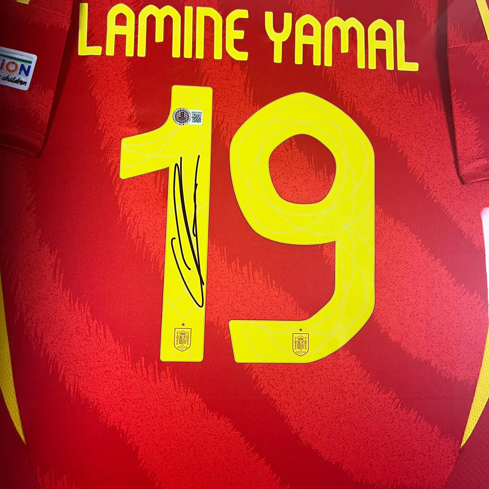 Lamine Yamal Signed Jersey Framed
