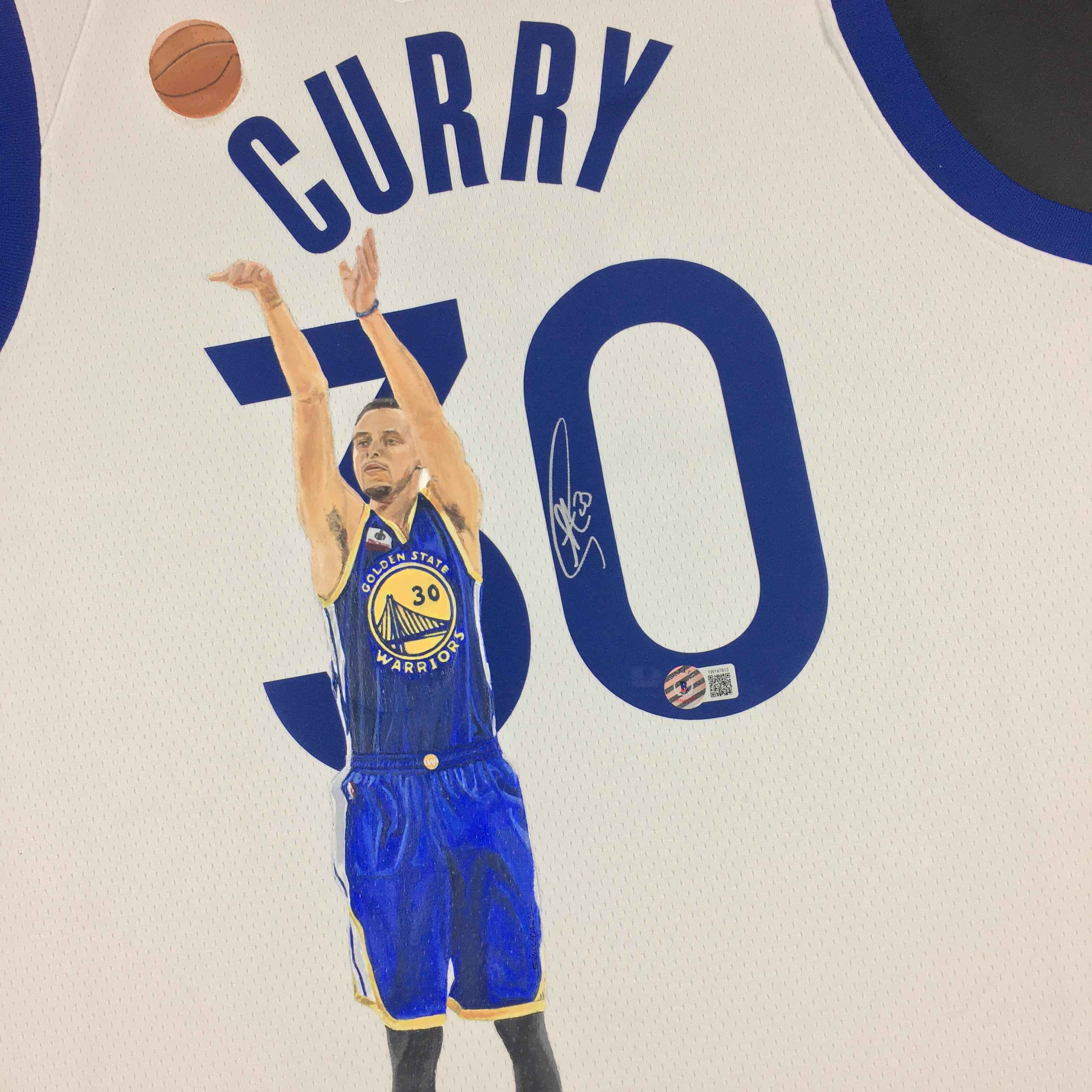 Stephen Curry Signed Jersey Framed