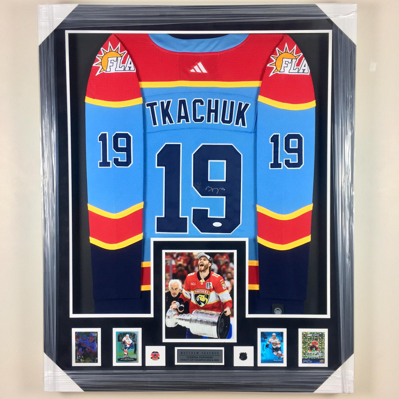 Matthew Tkachuk Signed Jersey Framed
