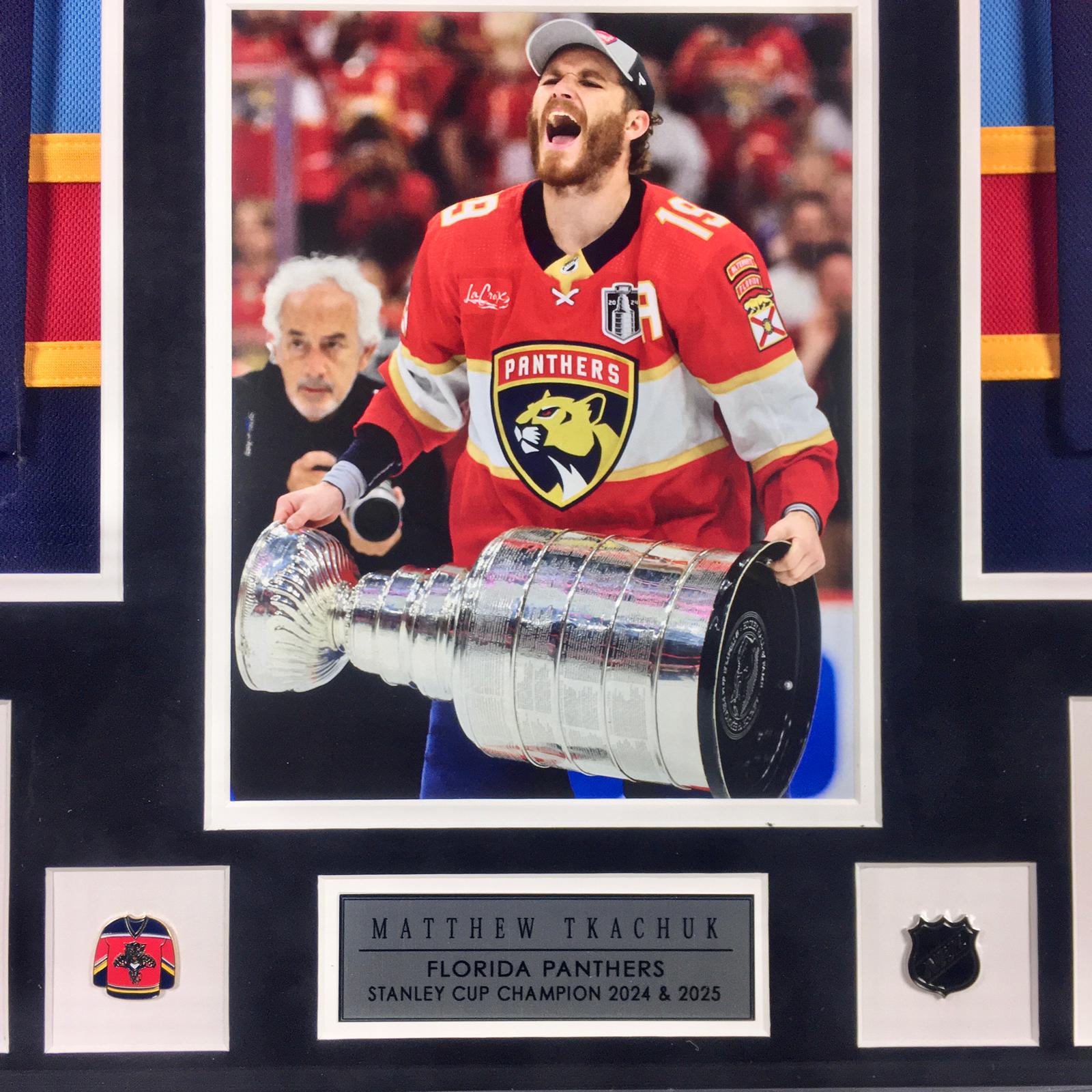Matthew Tkachuk Signed Jersey Framed