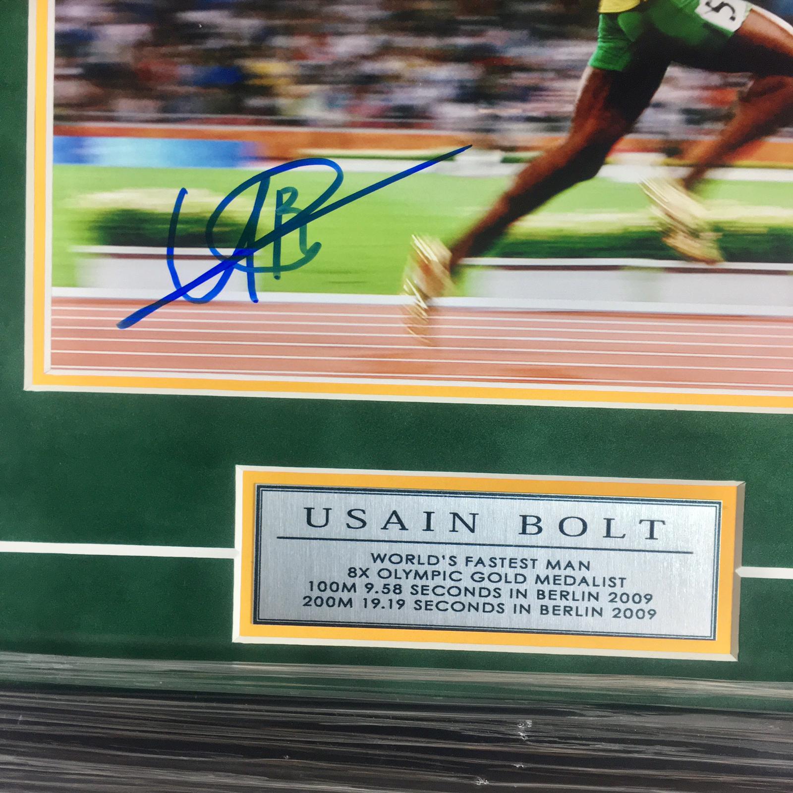 Usain Bolt Signed Photo Framed