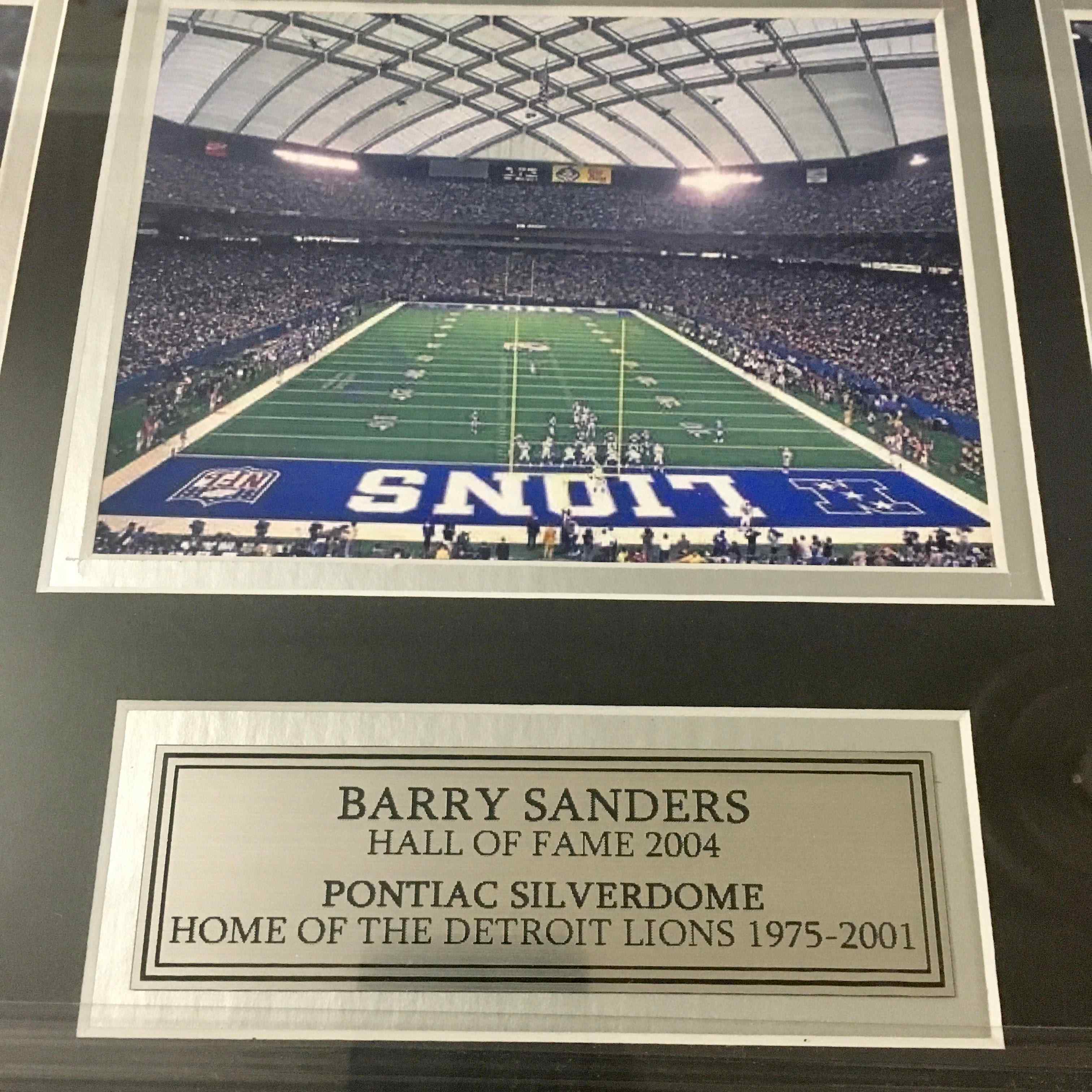 Barry Sanders Signed Silverdome Seat Framed