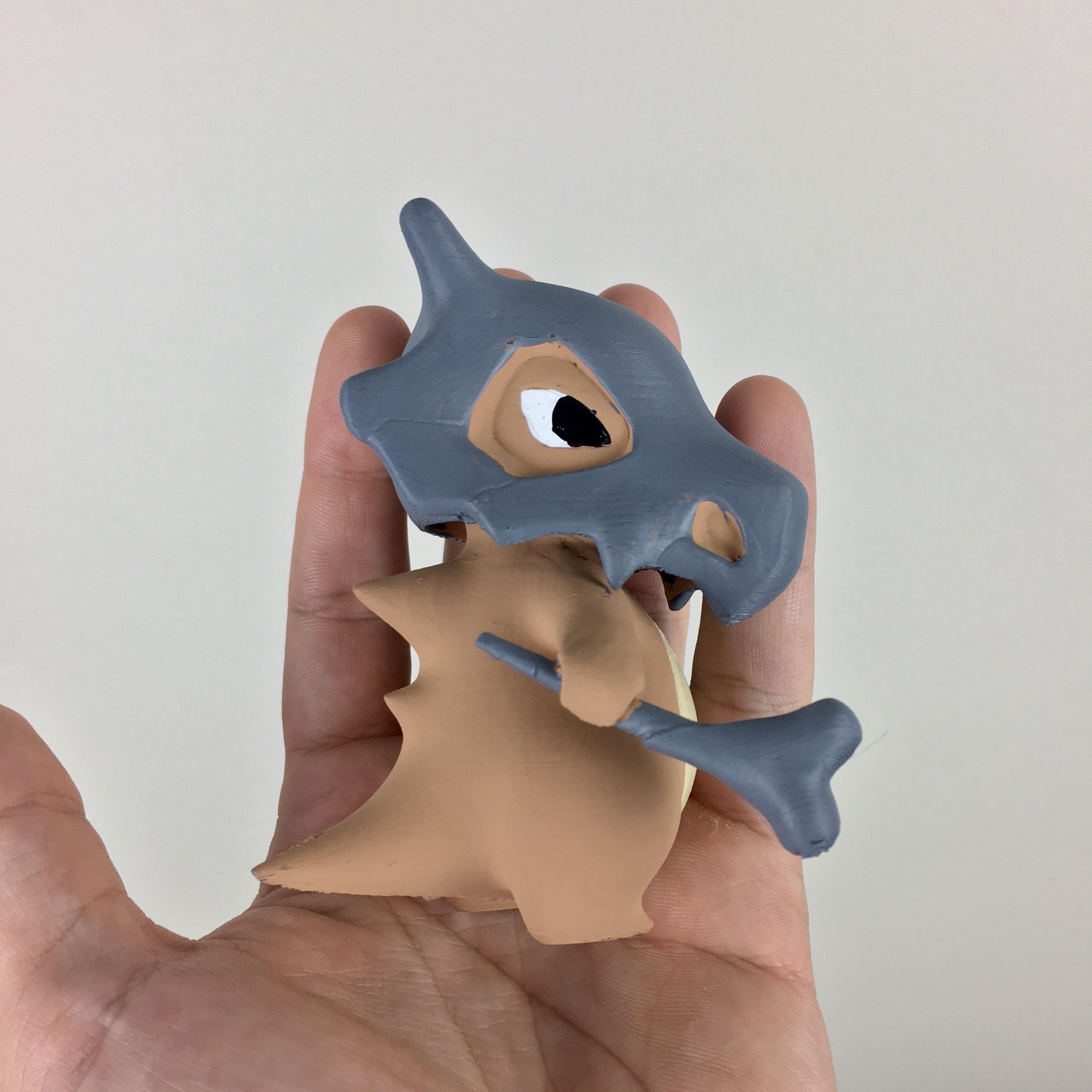 Cubone Figure 3D Printed Hand Painted