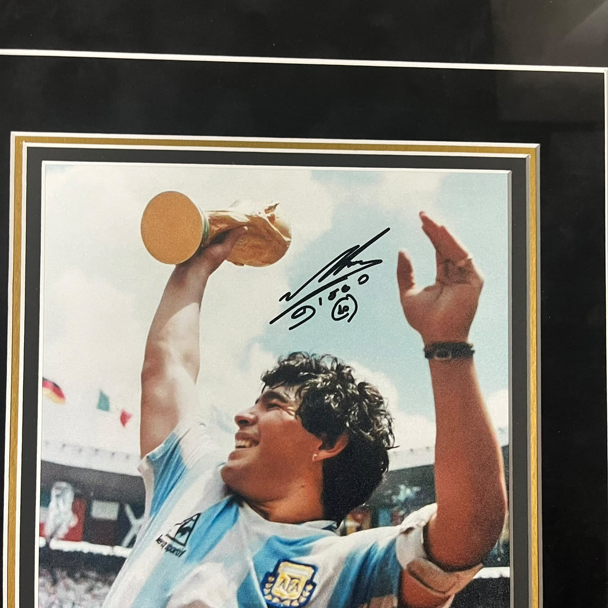 Diego Maradona Signed Photo Framed