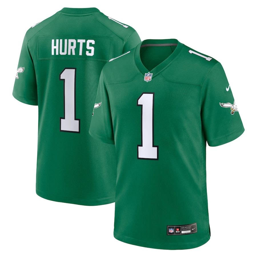 Kelly Green Philadelphia Eagles Jalen Hurts Jersey